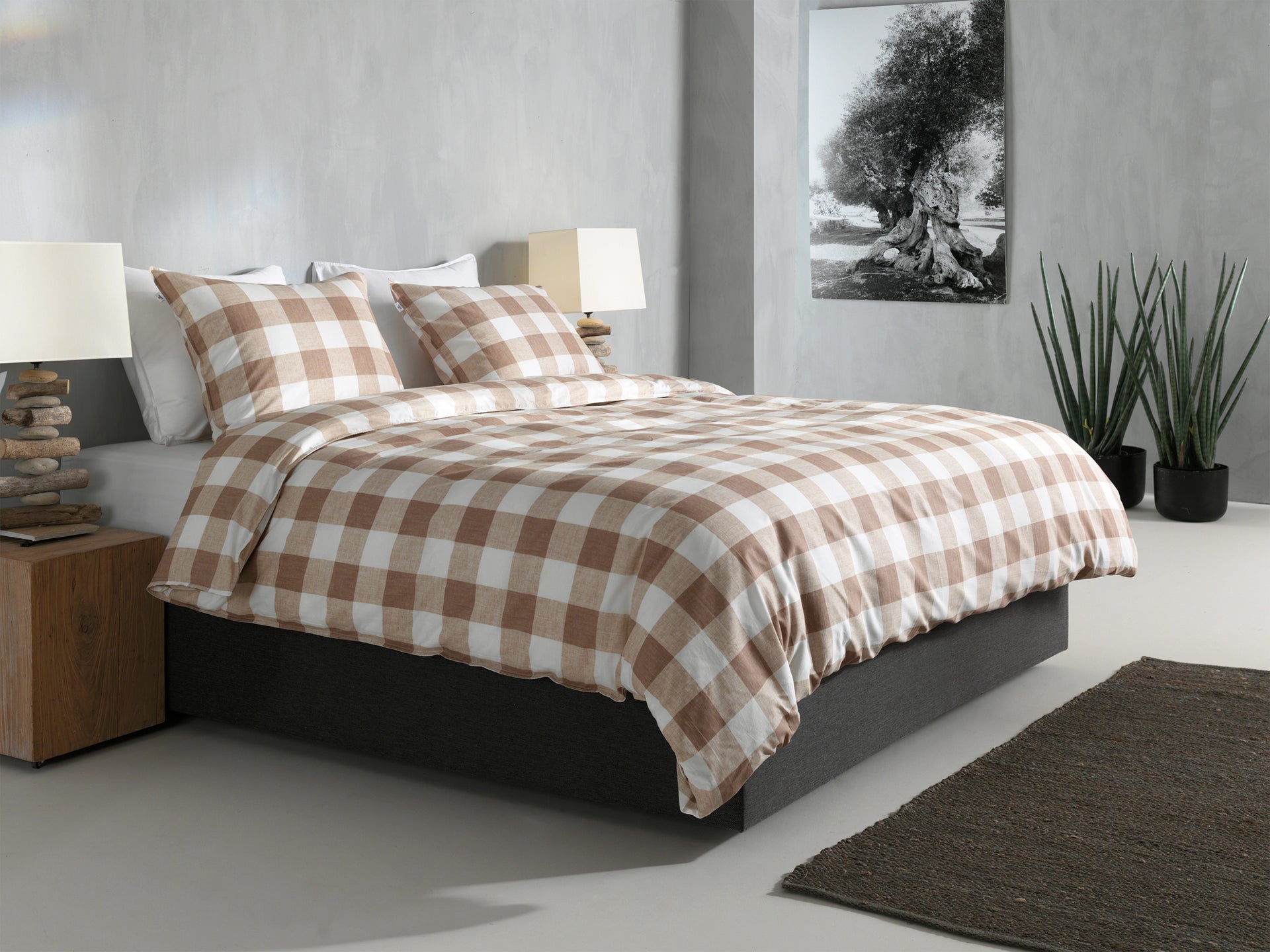 Zo Home dekbedovertrek Quattro Di Lino Sandy Beige katoen