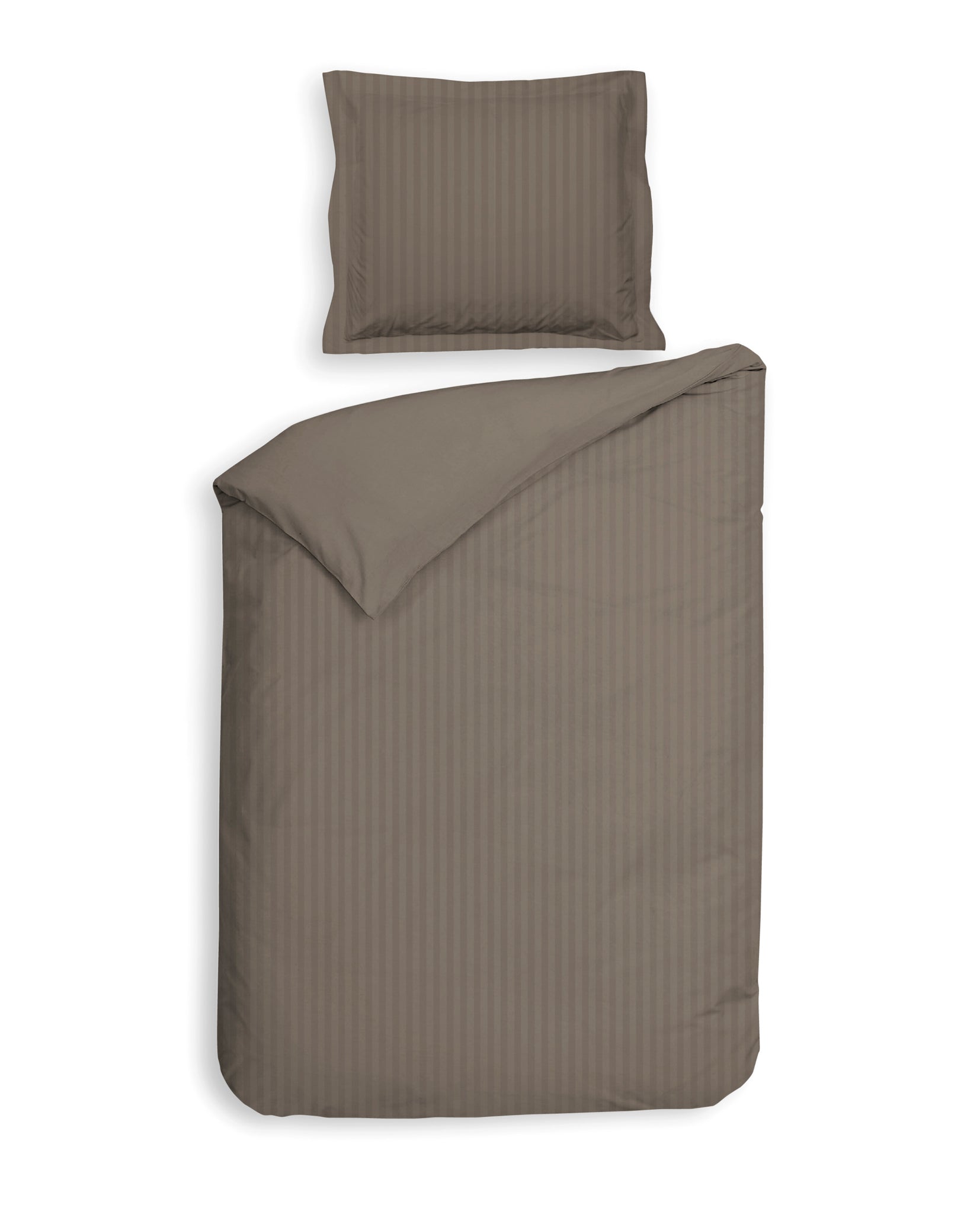 Heckettlane dekbedovertrek Banda Taupe Grey katoen-satijn