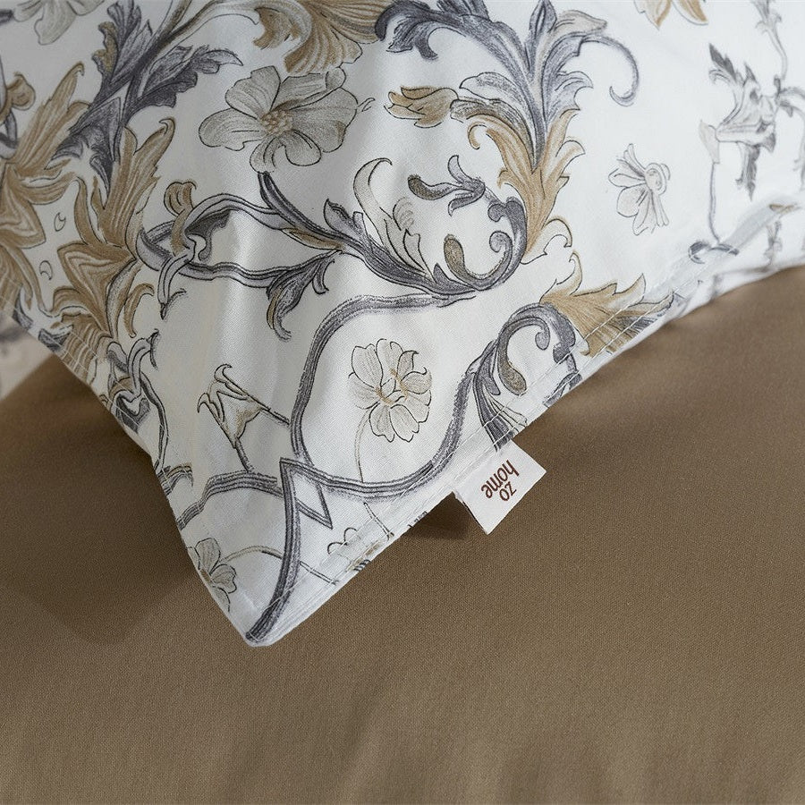 Zo Home Housse de Couette Coton Fausto Gris