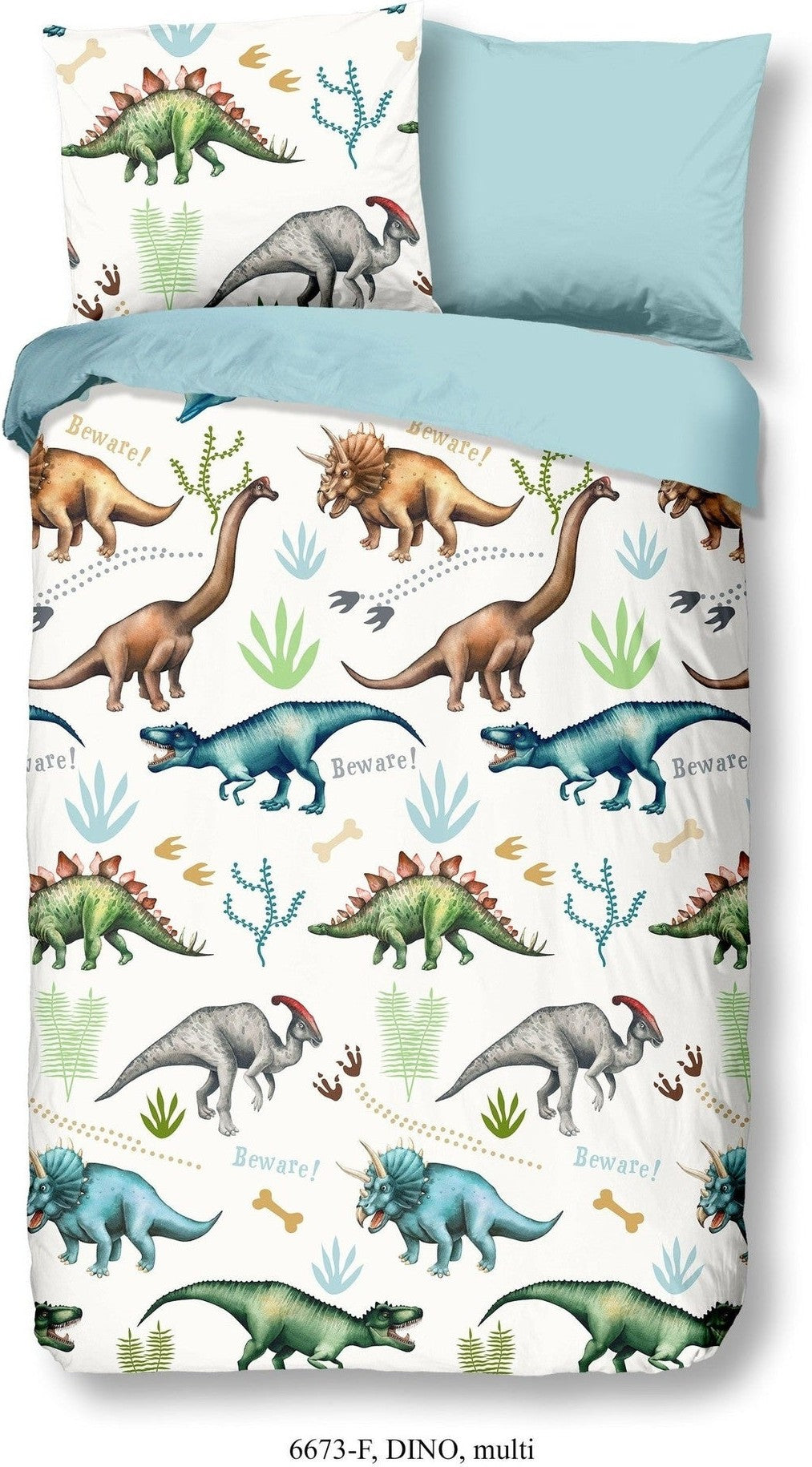 Good Morning Housse de couette Flanelle Dino Multi