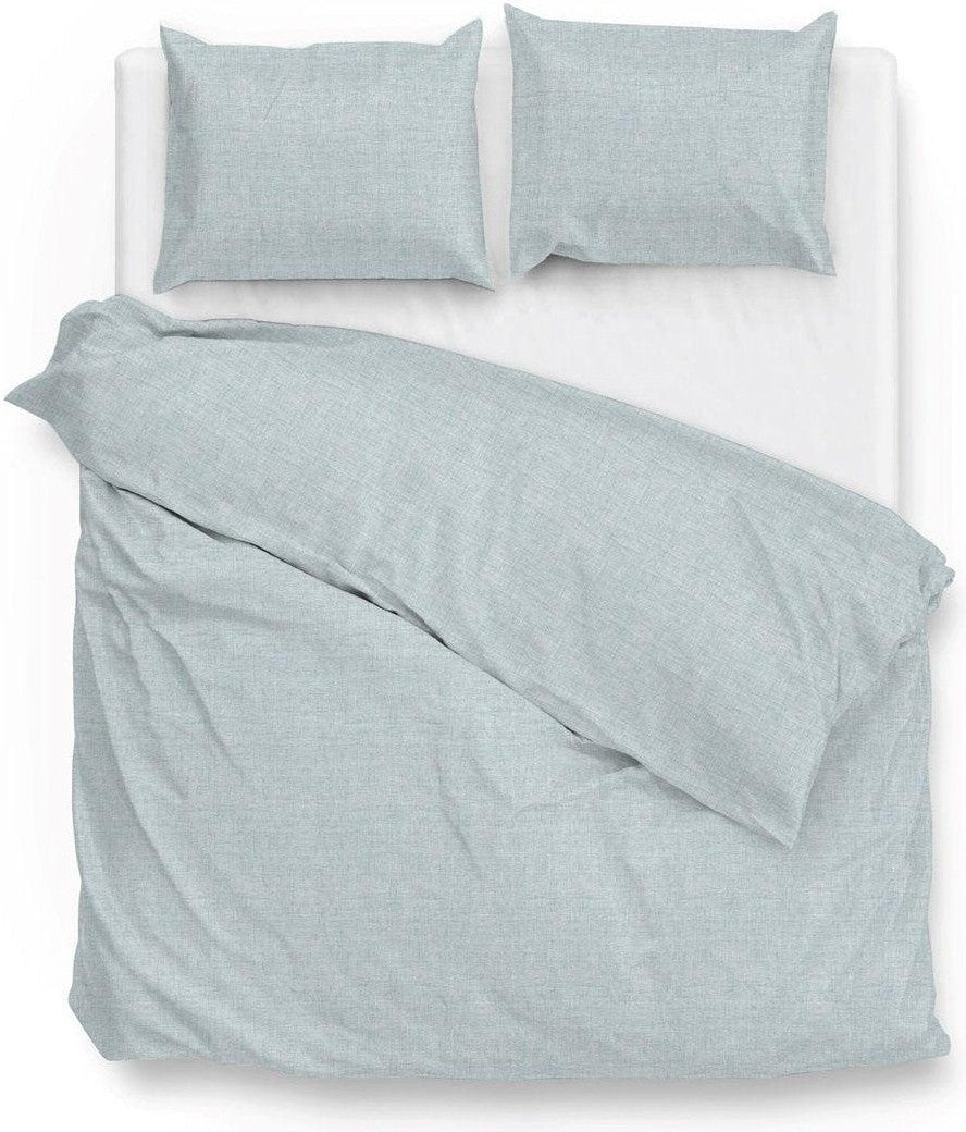 Zo Home Dekbedovertrek Lino Mint Green Katoen - Bedtextielonline.be
