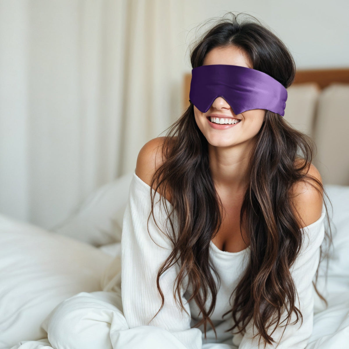 Purple Pillo Zijden Slaapmasker Paars