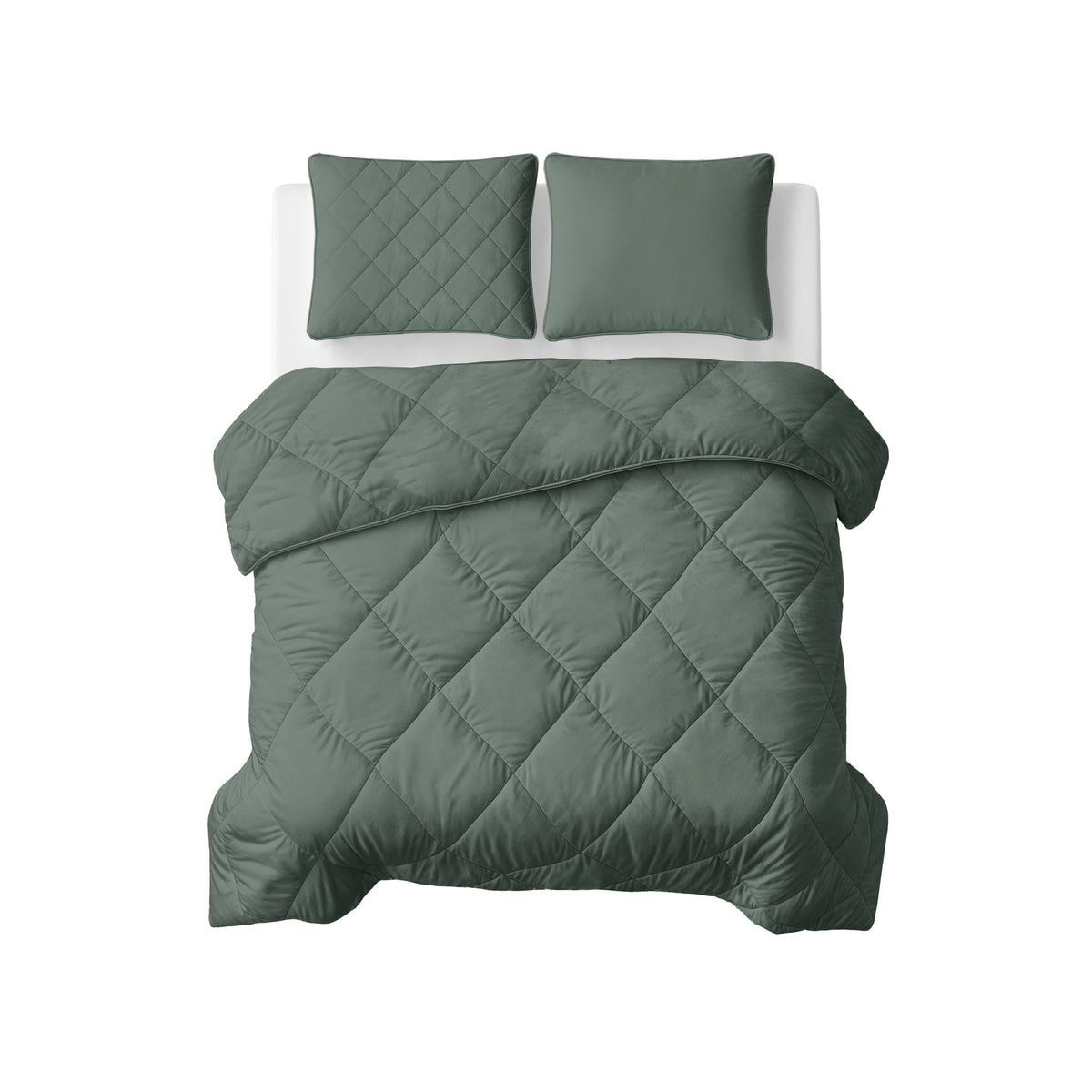 Sleeptime lazy dekbed Uni Grijs/Groen
