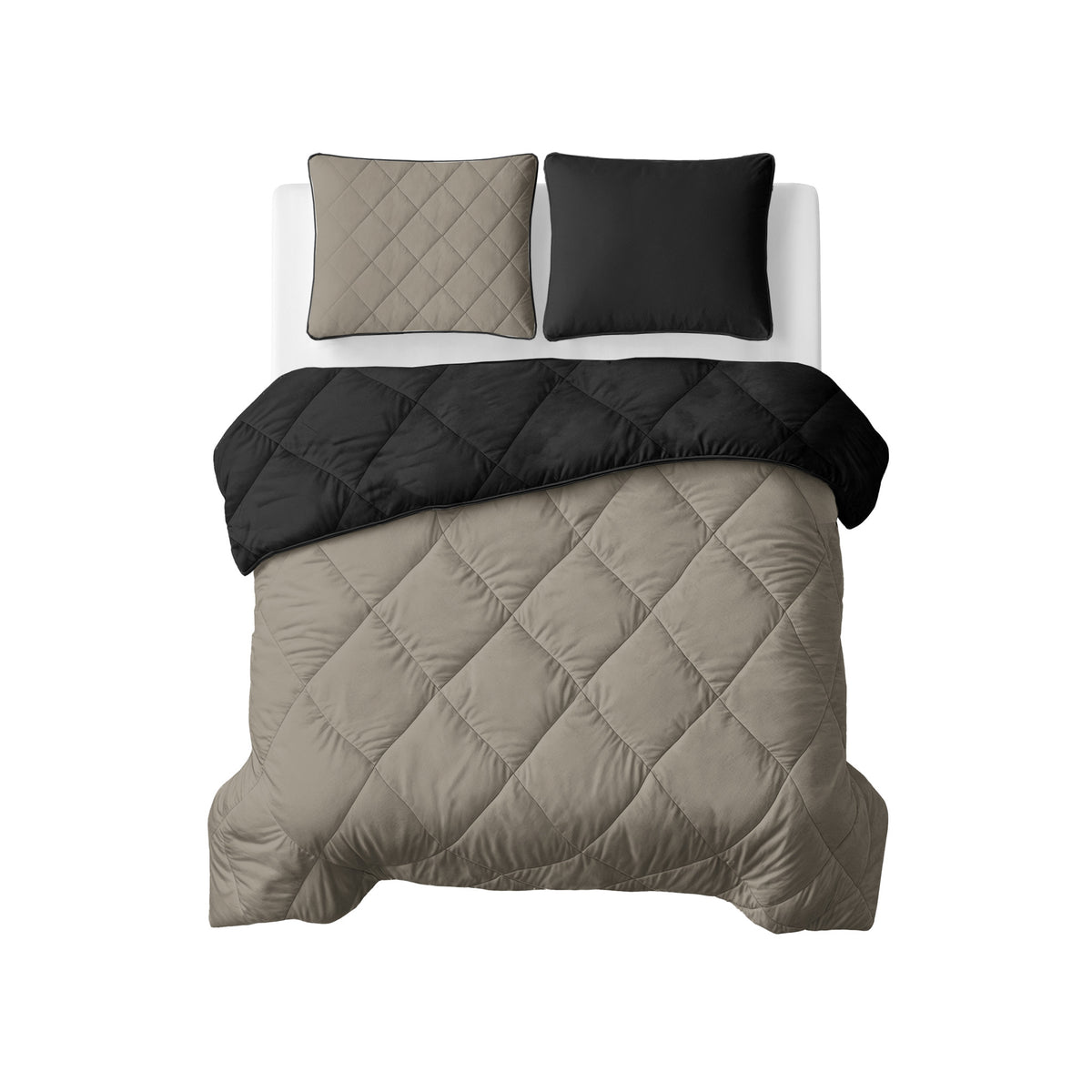 Sleeptime lazy dekbed Uni Taupe/Zwart