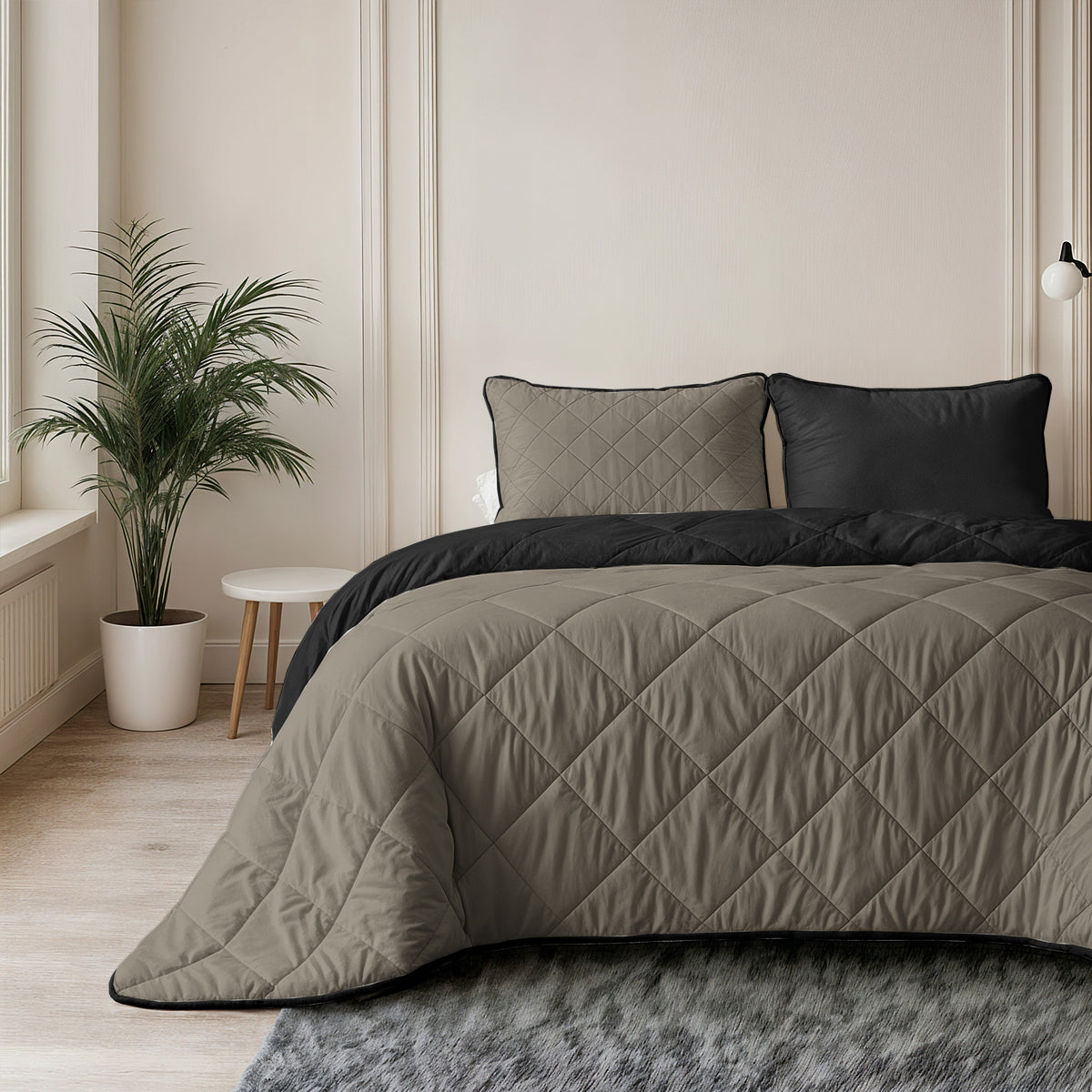 Sleeptime lazy dekbed Uni Taupe/Zwart