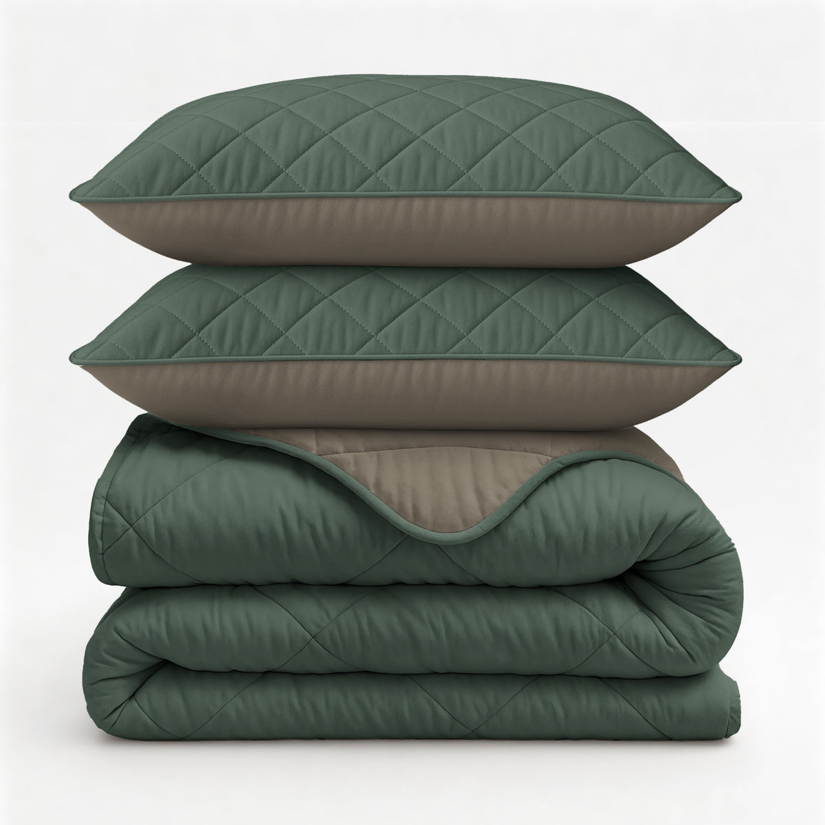 Sleeptime lazy dekbed Uni Groen/Taupe Grijs