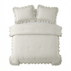 Sleeptime Lazy Dekbed Ruffles Gebroken Wit