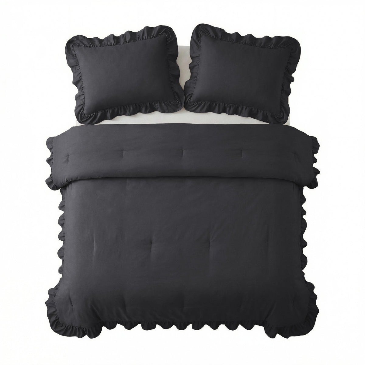 Sleeptime lazy dekbed Ruffles Antraciet