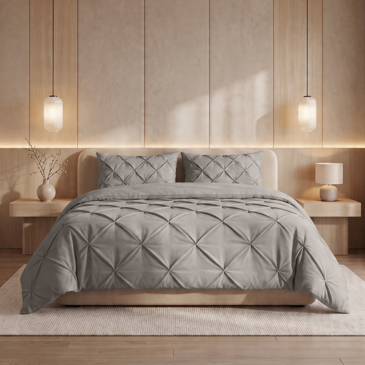 Sleeptime lazy dekbed Pintuck Taupe/Grijs