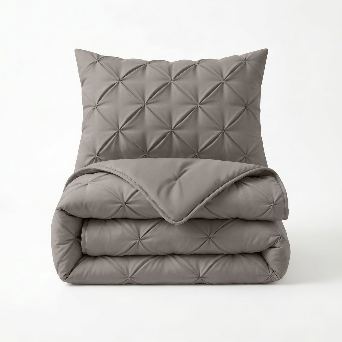 Sleeptime lazy dekbed Pintuck Taupe/Grijs