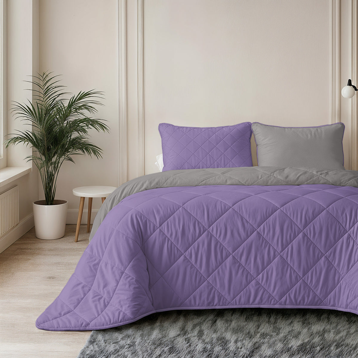 Sleeptime lazy dekbed Uni Lavendel - Taupe/Grijs