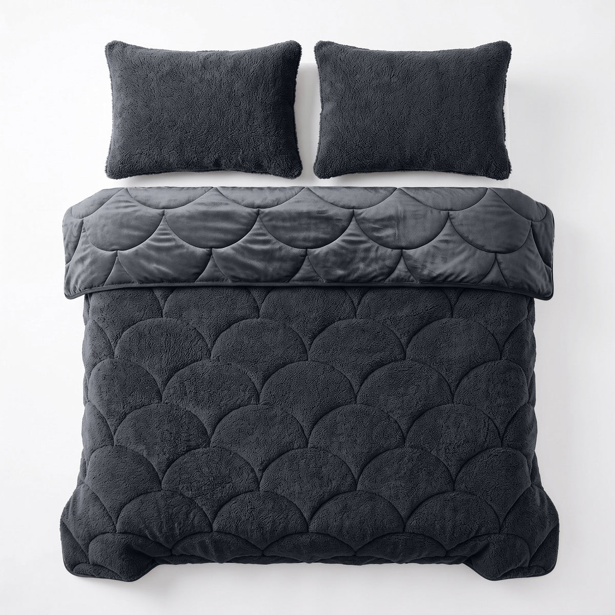 Sleeptime lazy dekbed Teddy/Velvet Zwart