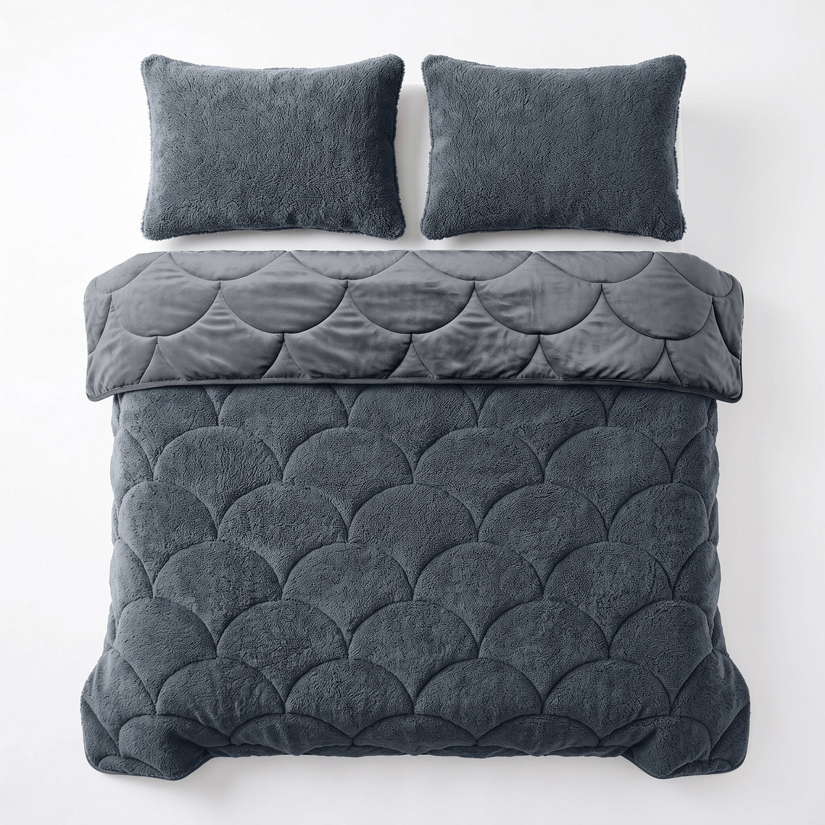 Sleeptime lazy dekbed Teddy/Velvet Antraciet