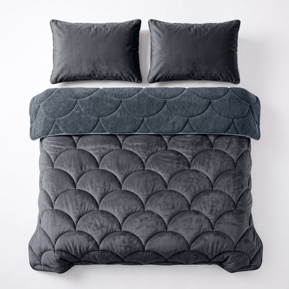 Sleeptime lazy dekbed Teddy/Velvet Antraciet