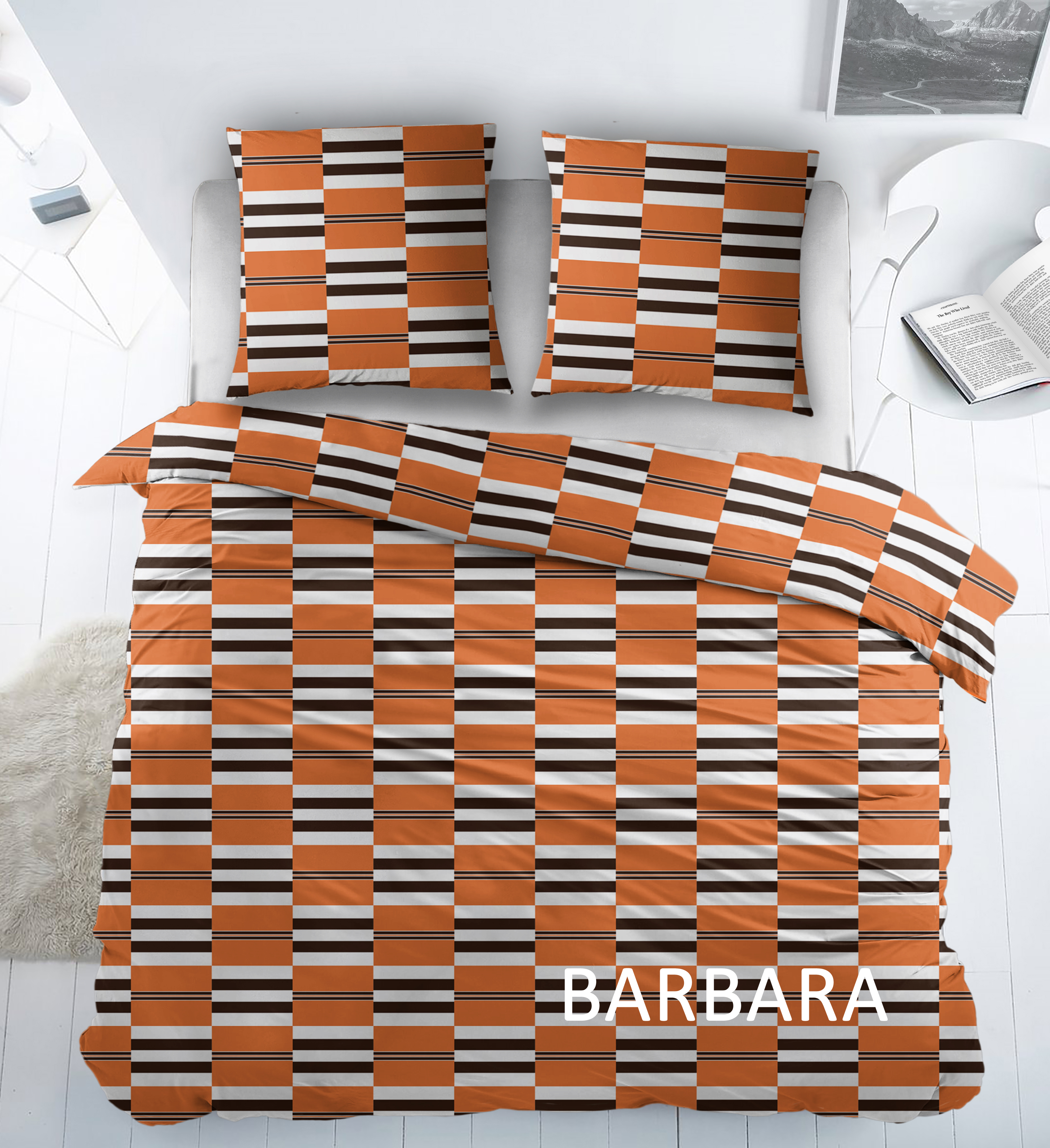 Housse de couette Coton Barbara Orange