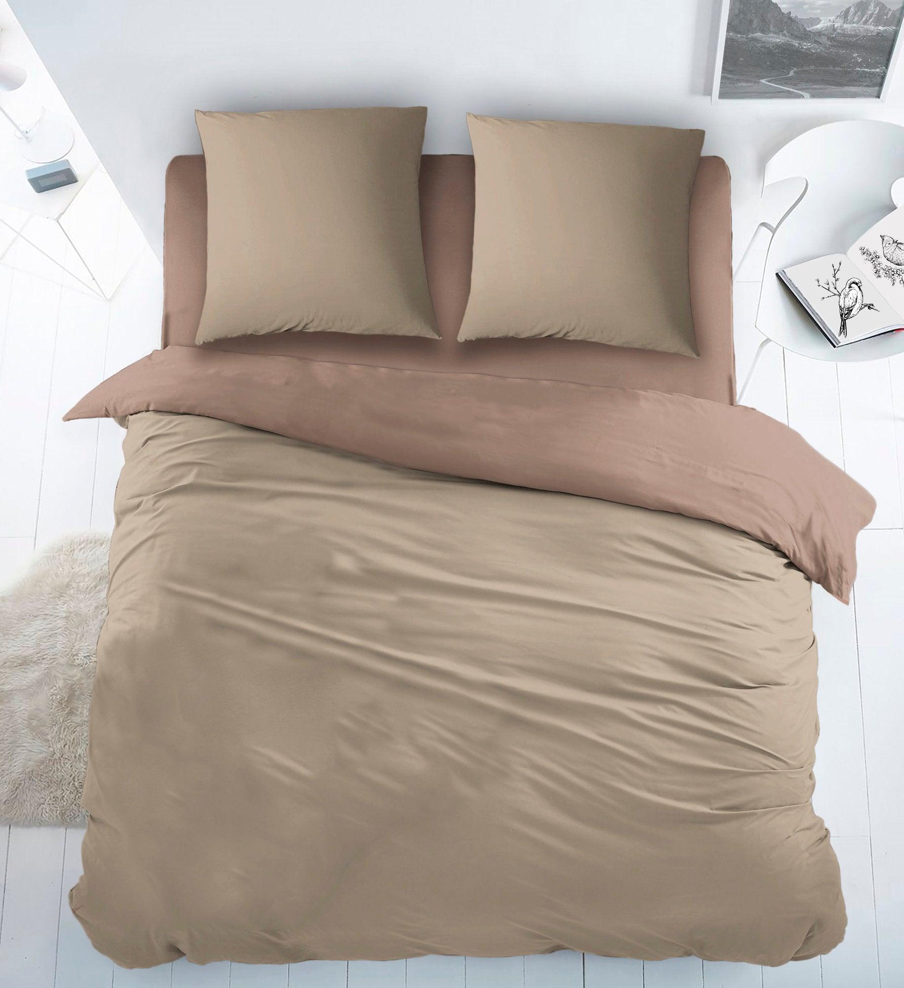 Baumwoll-Bettbezug, doppelseitig, Beige