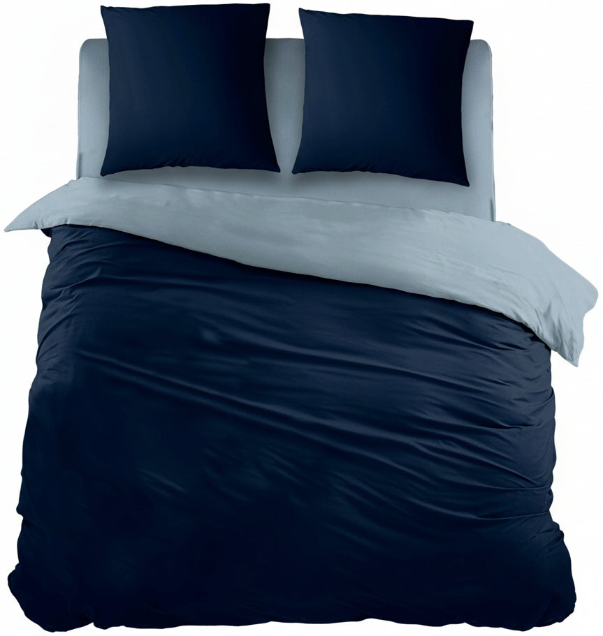 Cottons Dekbedovertrek Double Face Blues - Bedtextielonline.be