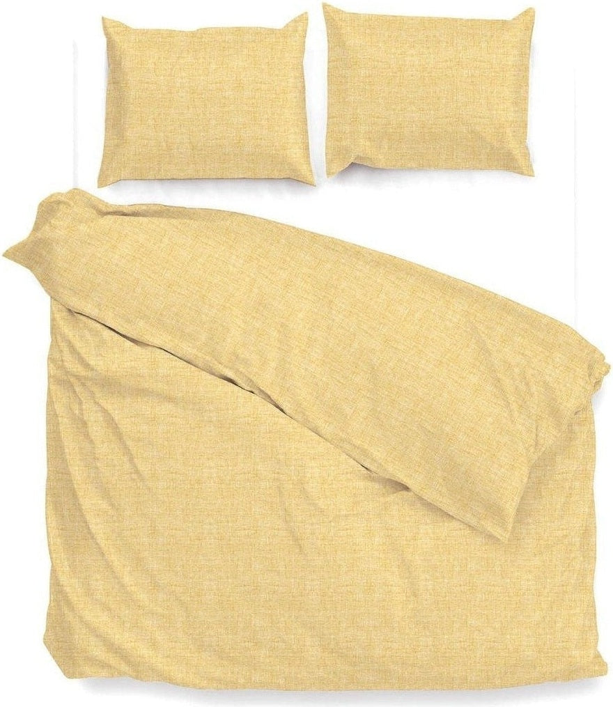 Zo Home Dekbedovertrek Lino Aspen Yellow Katoen - Bedtextielonline.be