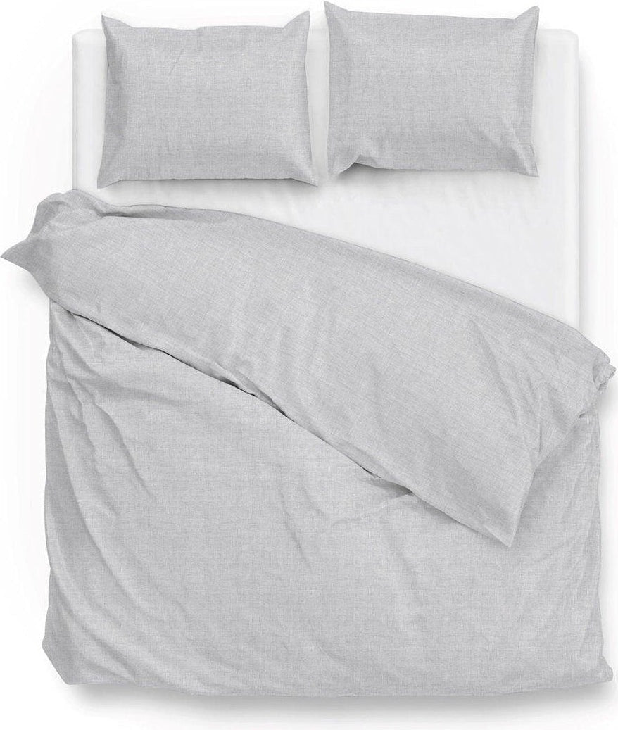 Zo Home Dekbedovertrek Lino Dove Grey Katoen - Bedtextielonline.be
