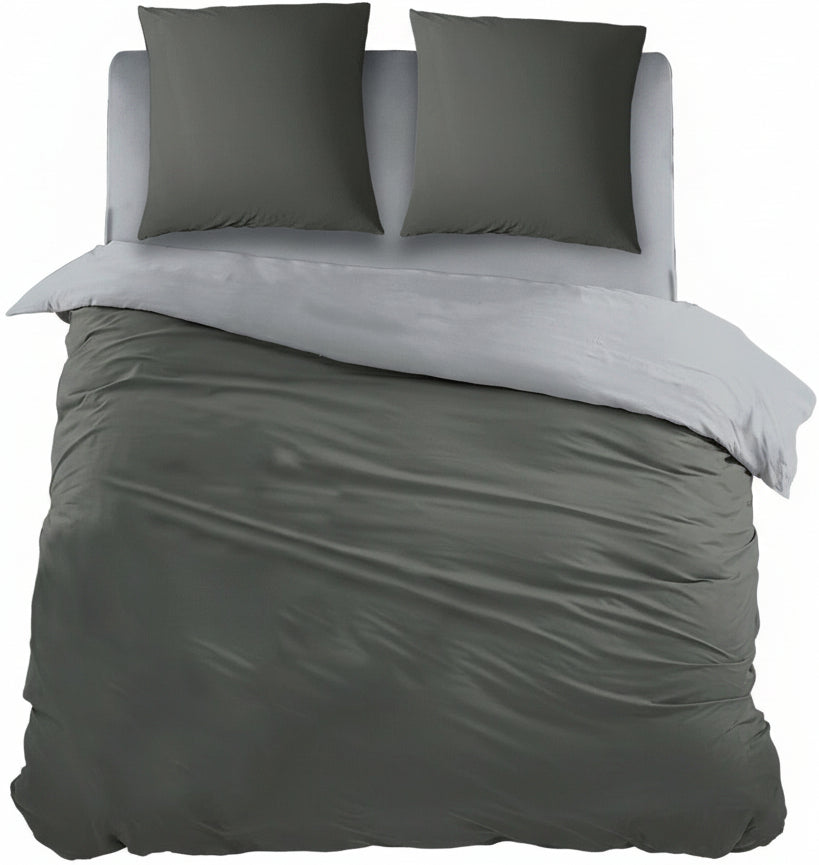 Housse de couette Sleepnight en flanelle double face grise