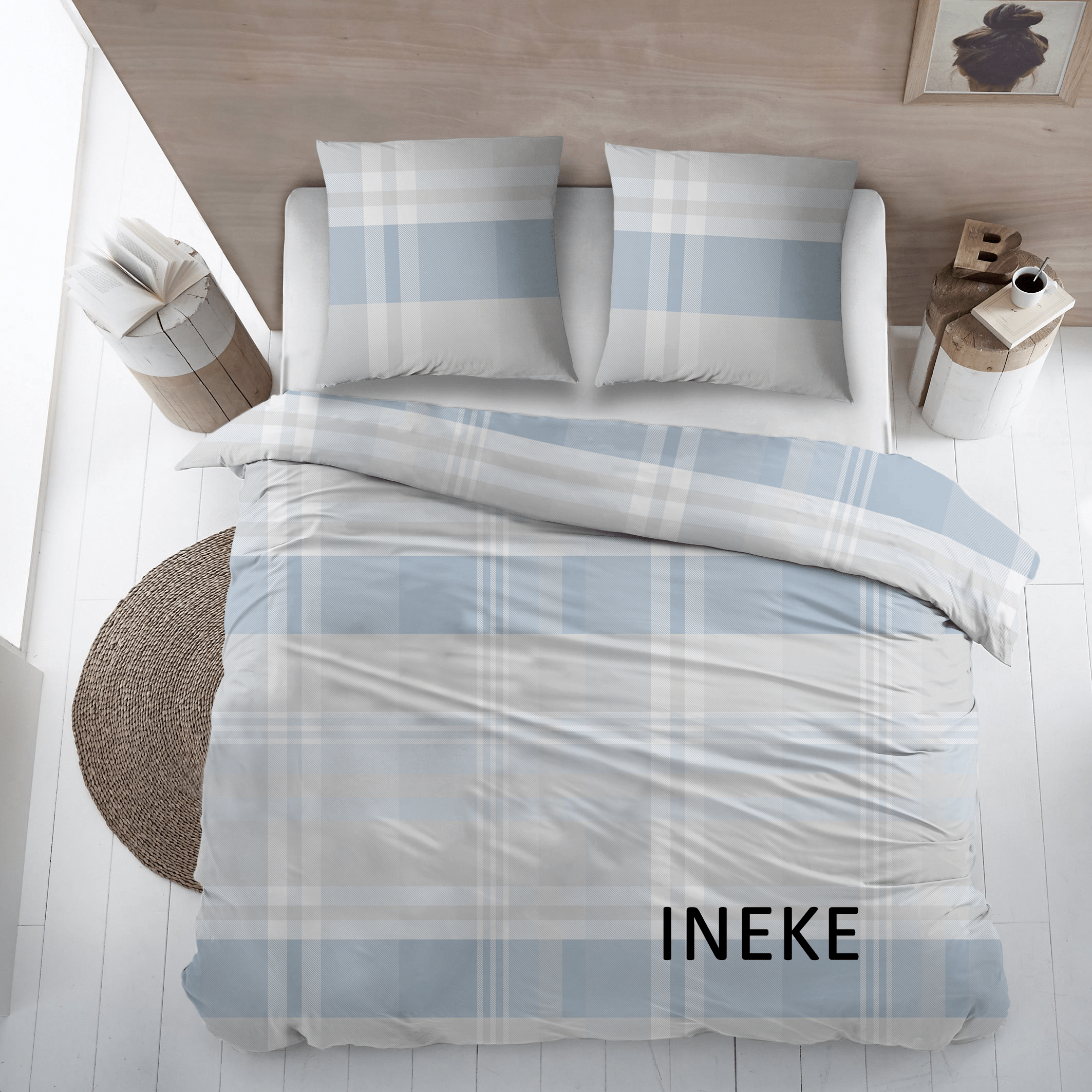 Sleepnight Dekbedovertrek Flanel Ineke Blauw