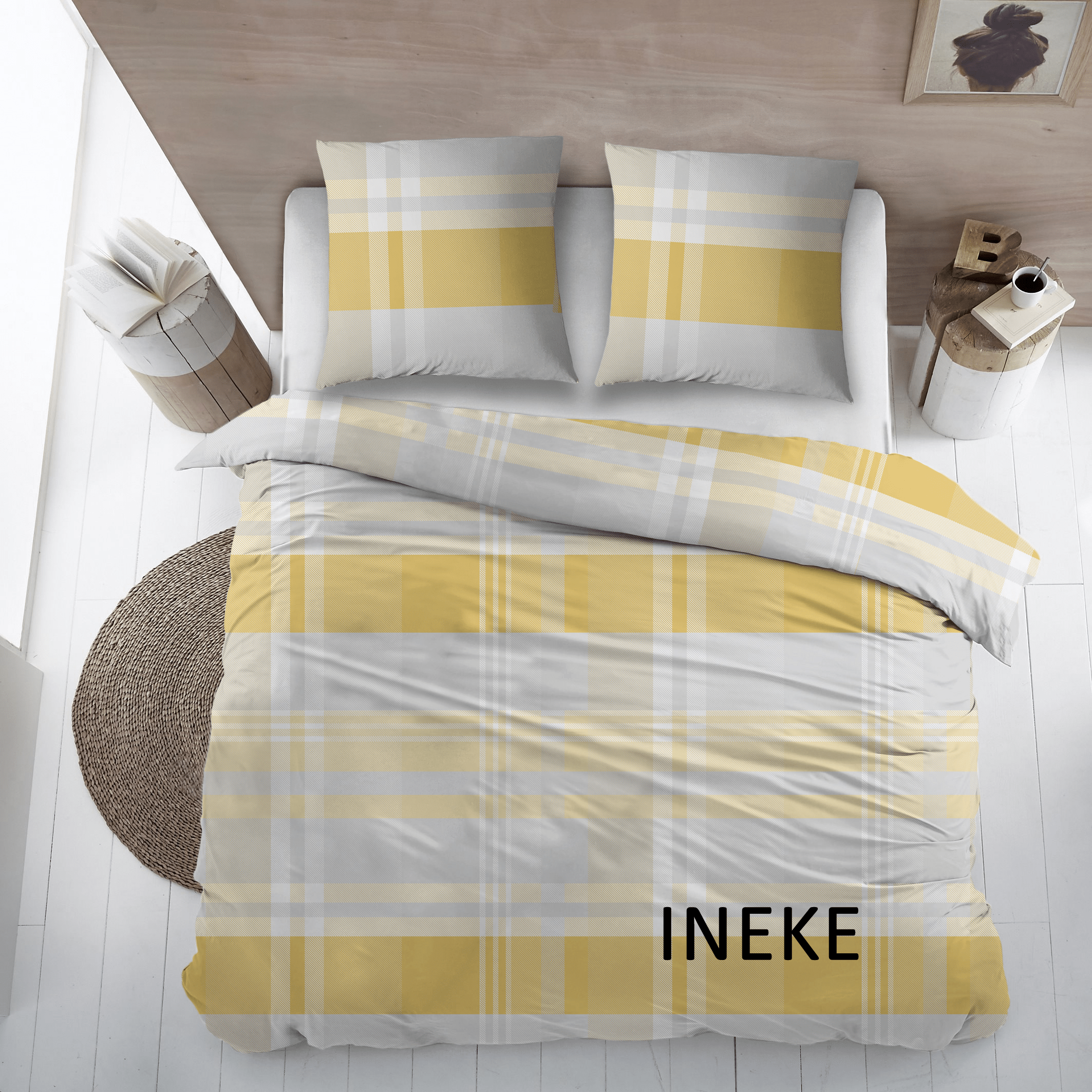 Sleepnight Dekbedovertrek Flanel Ineke Geel