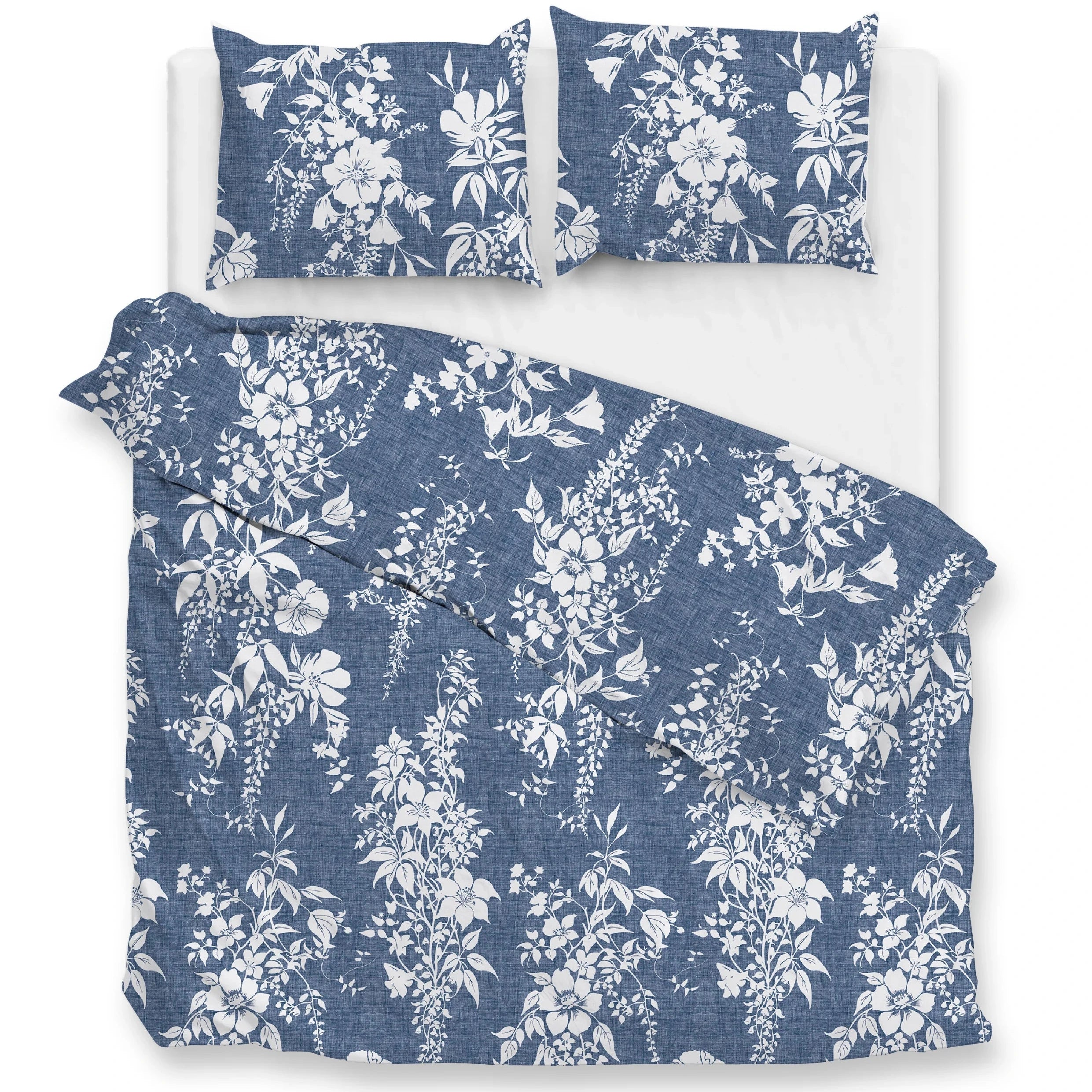 Zo Home Dekbedovertrek Katoen Ibisco di Lino Urban Blue