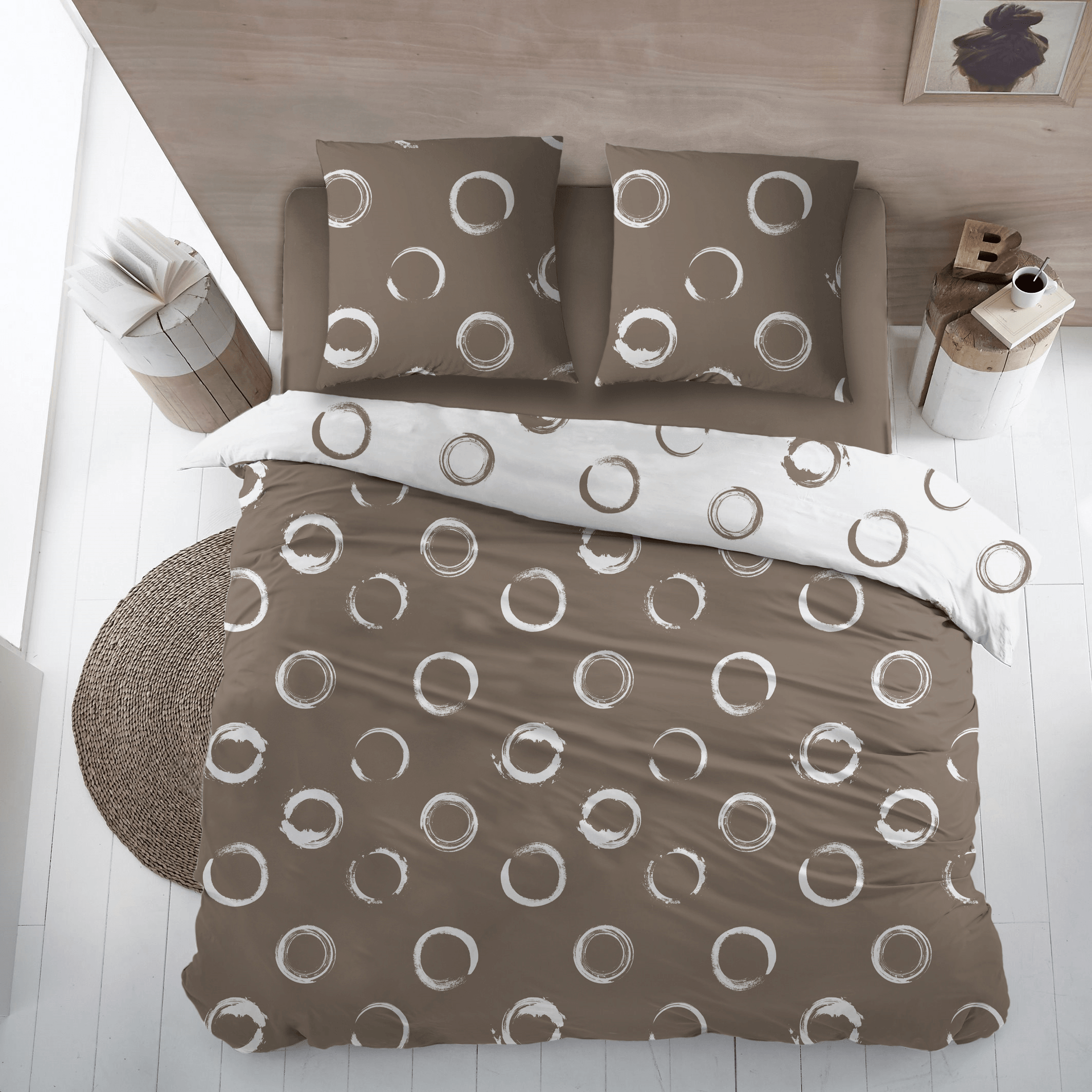 Cottons Lakenset Lieve Taupe Flanel - Bedtextielonline.be