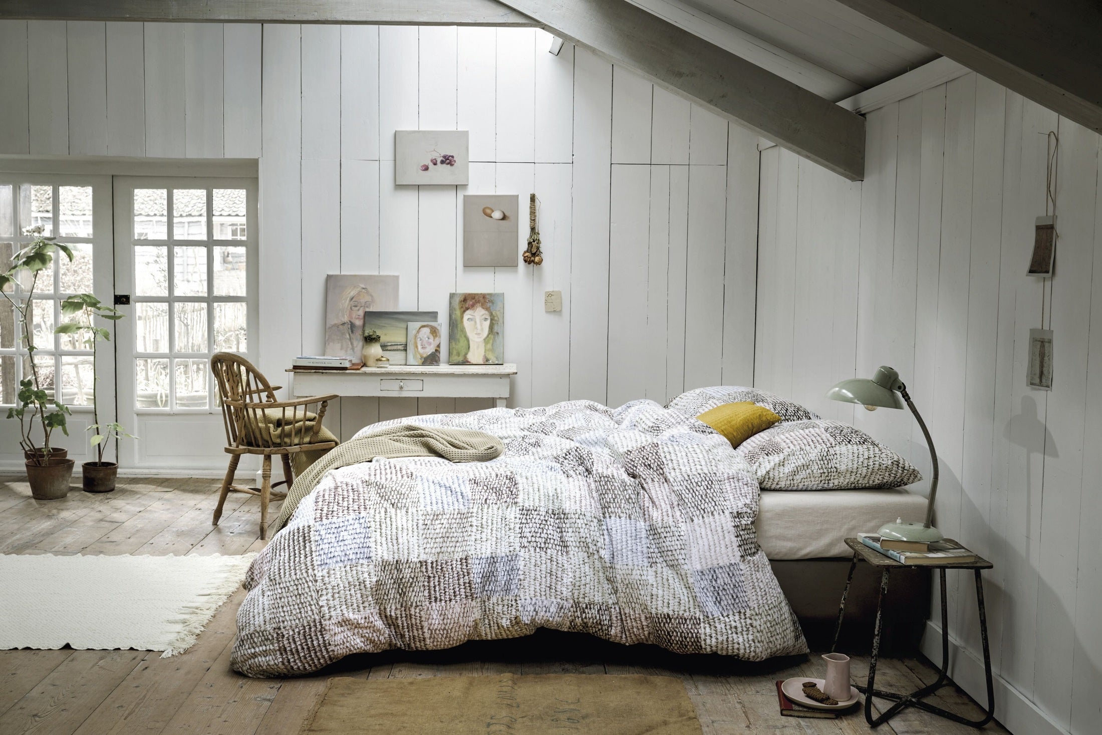 Ariadne at Home Dekbedovertrek Flanel Patches Naturel