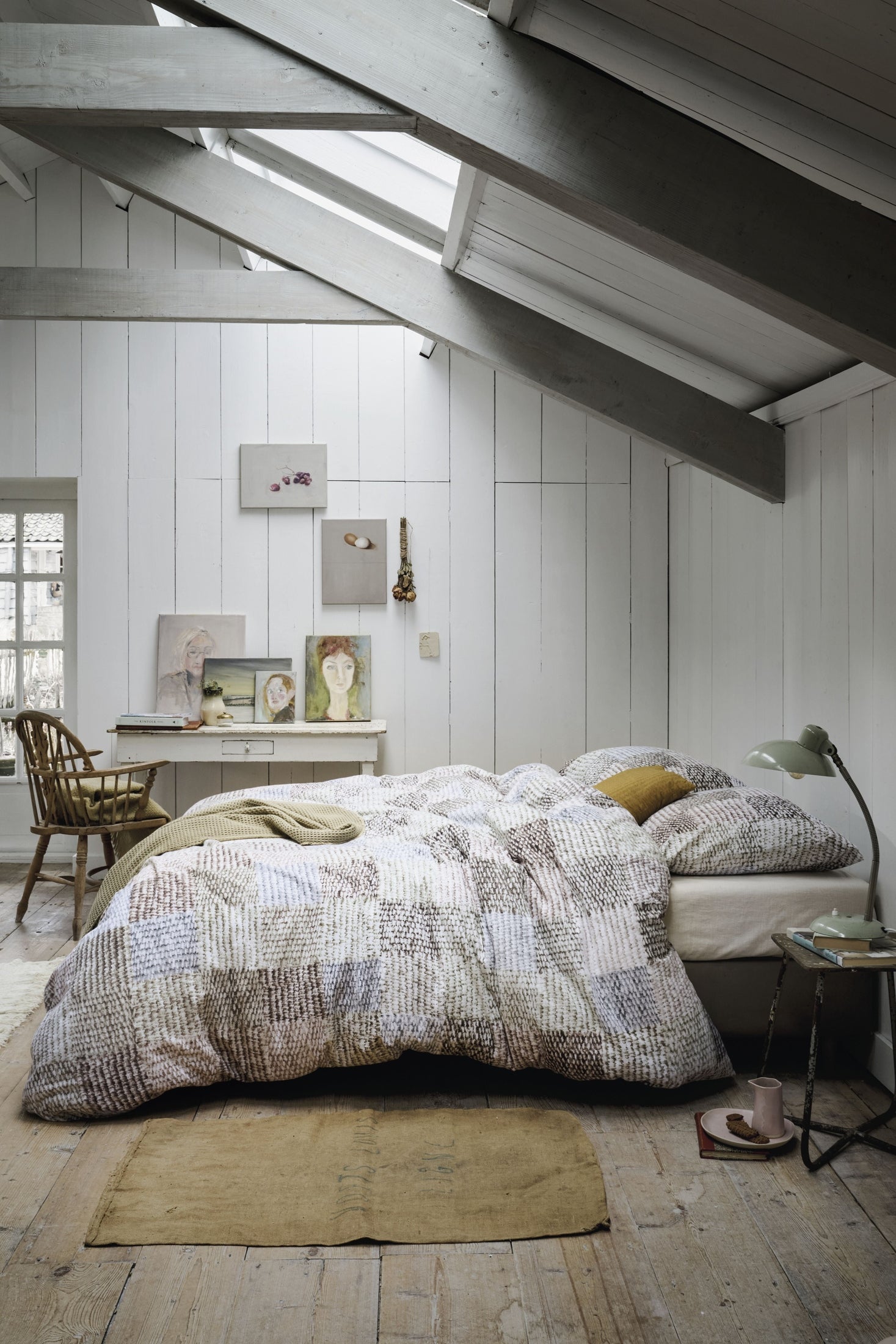 Ariadne at Home Dekbedovertrek Flanel Patches Naturel