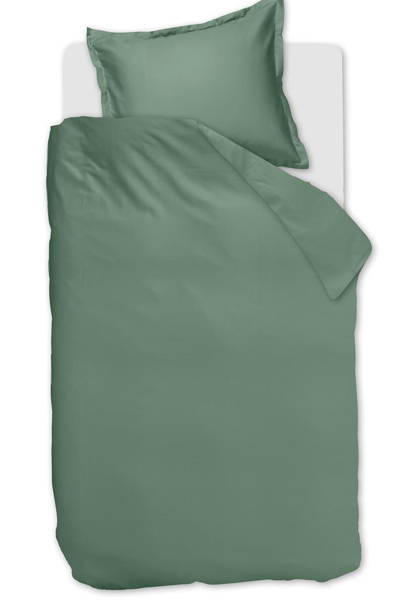 Ambiante dekbedovertrek katoensatijn satin uni, groen