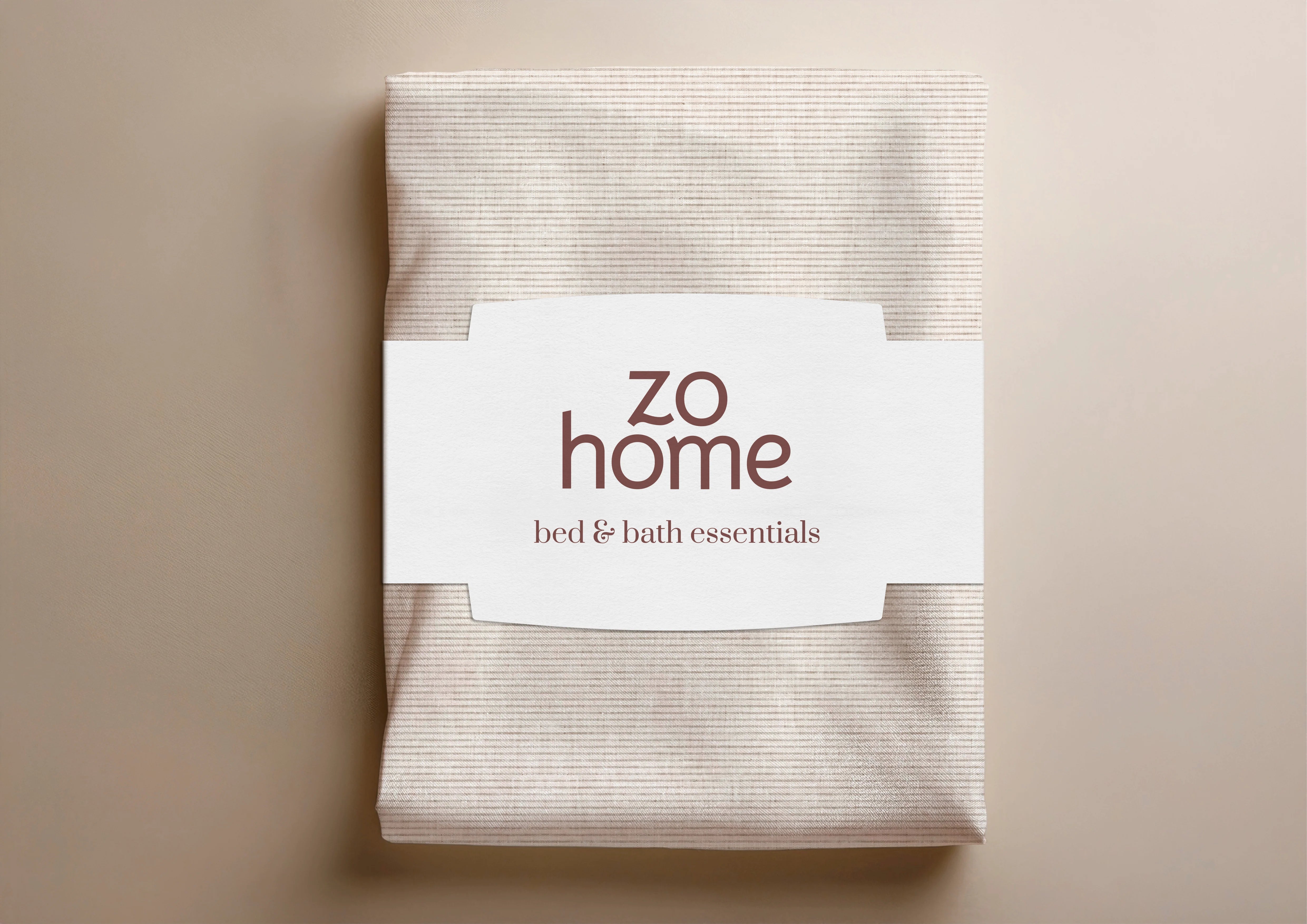 Zo Home Dekbedovertrek Katoen Striscia di Lino - Sandy Beige