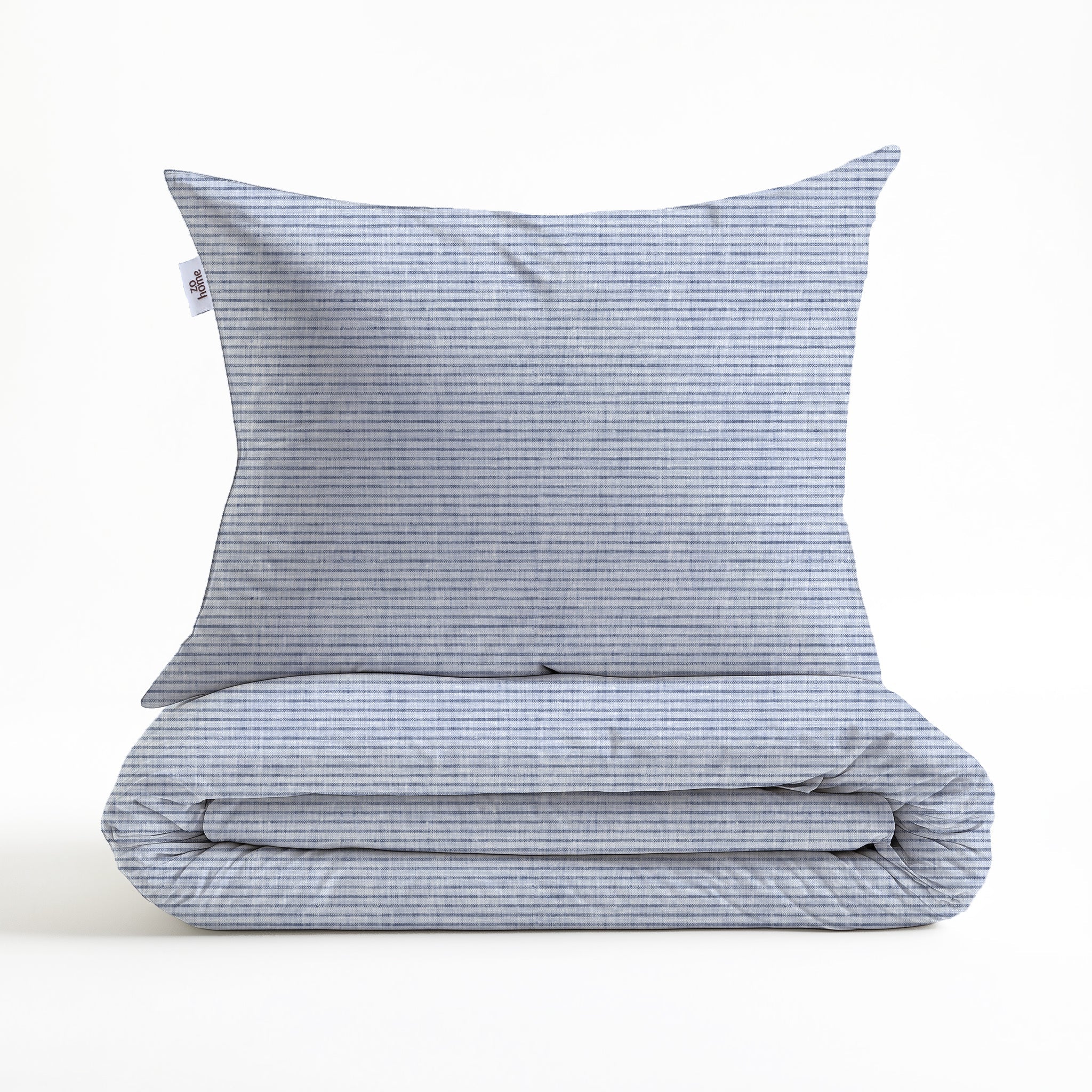 Zo Home Dekbedovertrek Katoen Striscia di Lino - Denim