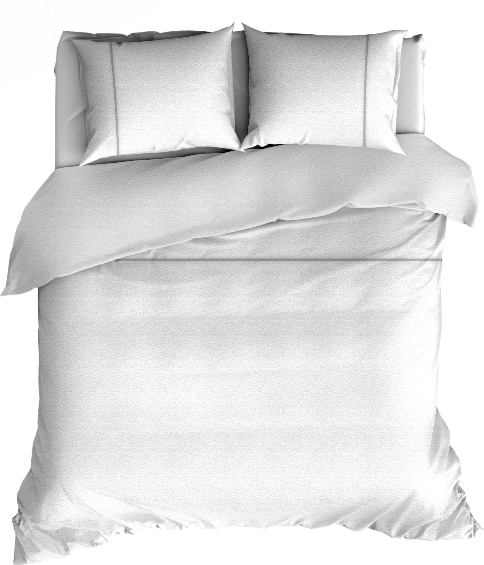 Dekbedovertrek Flanel Duchesse Wit Grijs - Bedtextielonline.be