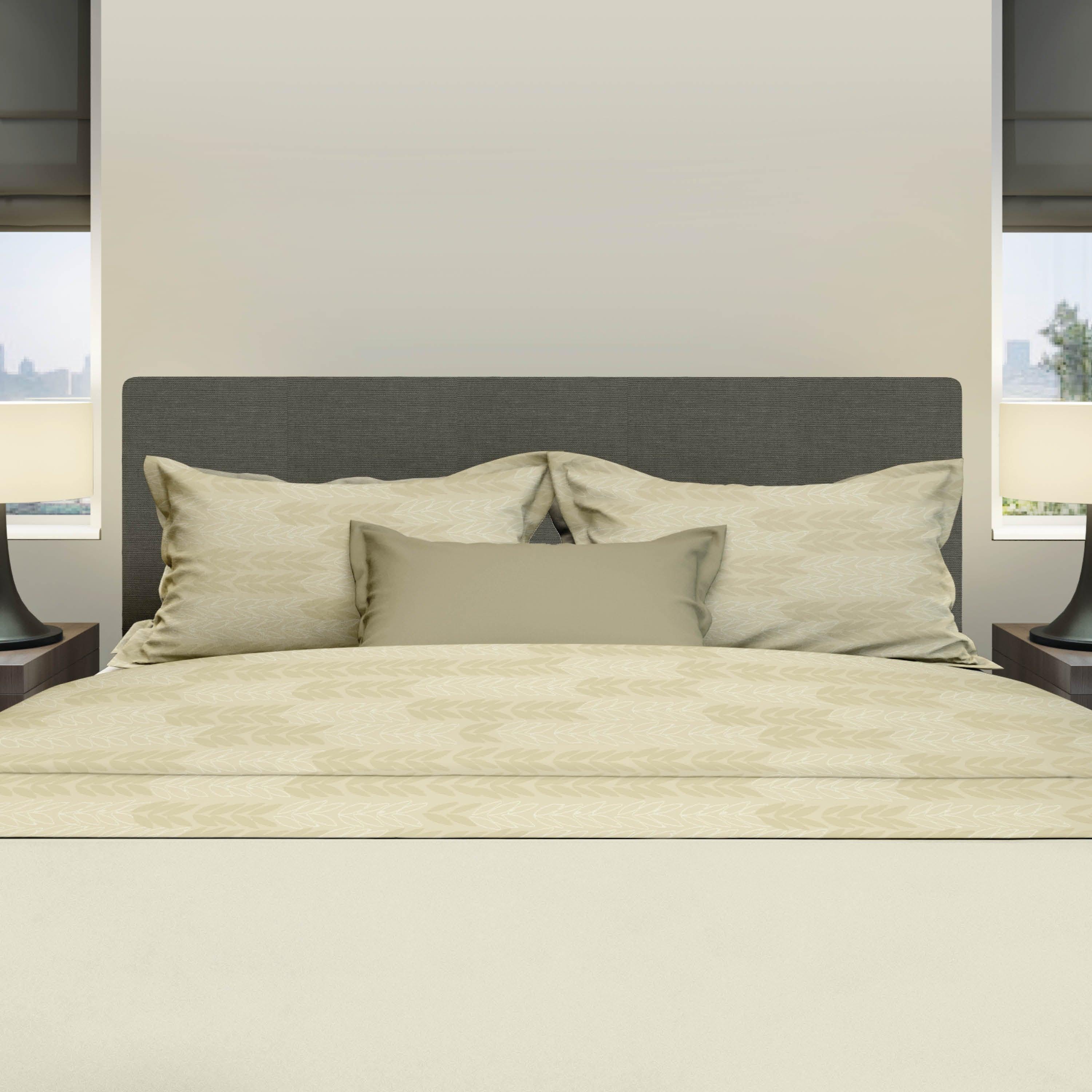 Romanette-Bettlaken-Set aus Gersten-Mandel-Baumwolle
