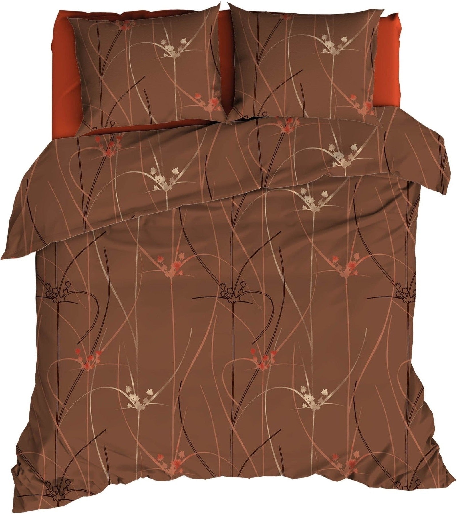 Satin d'Or Housse de couette Satin Elsa Cuivre/Marron