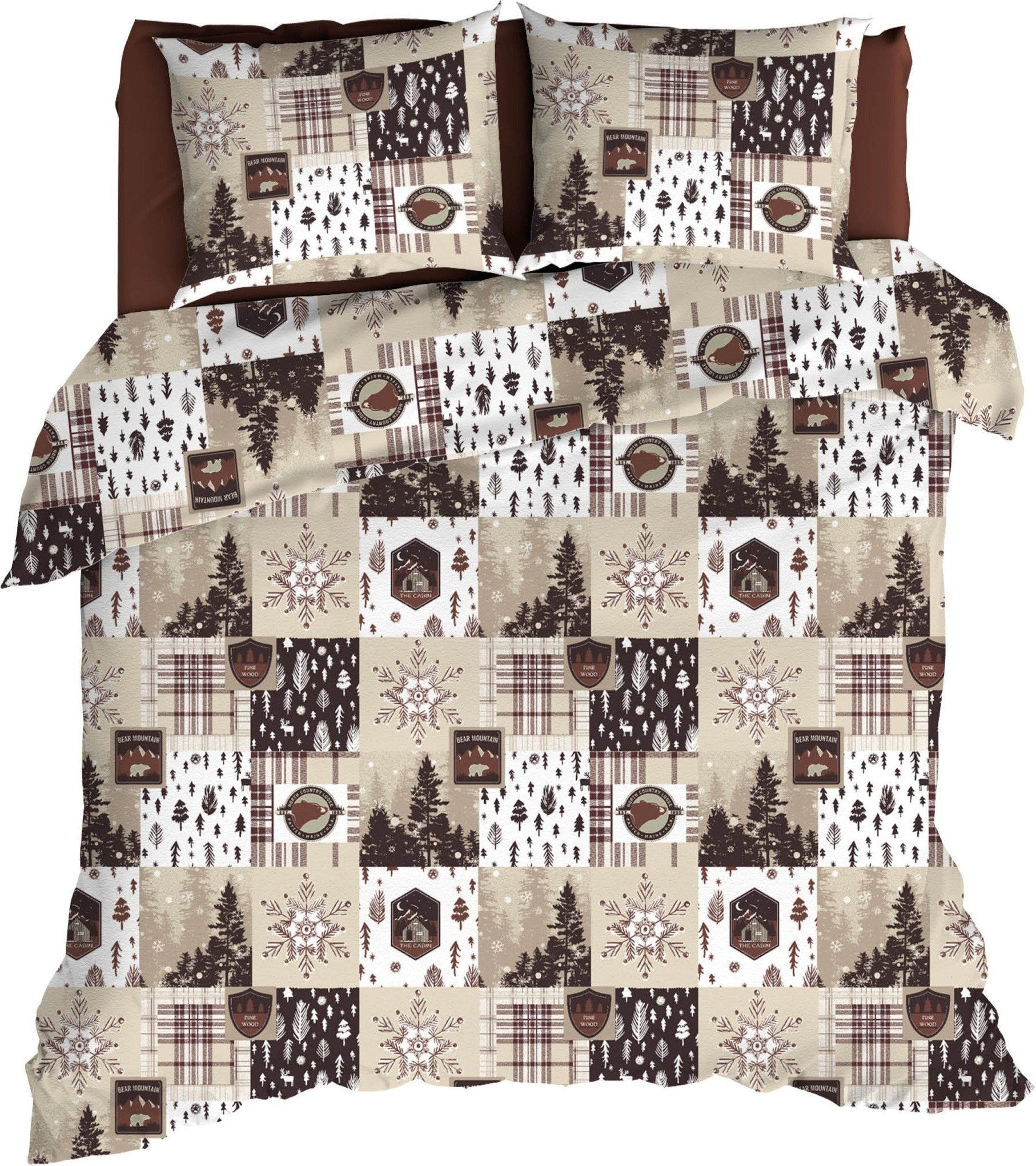 Romanette Dekbedovertrek Flanel Andes - Chocolate