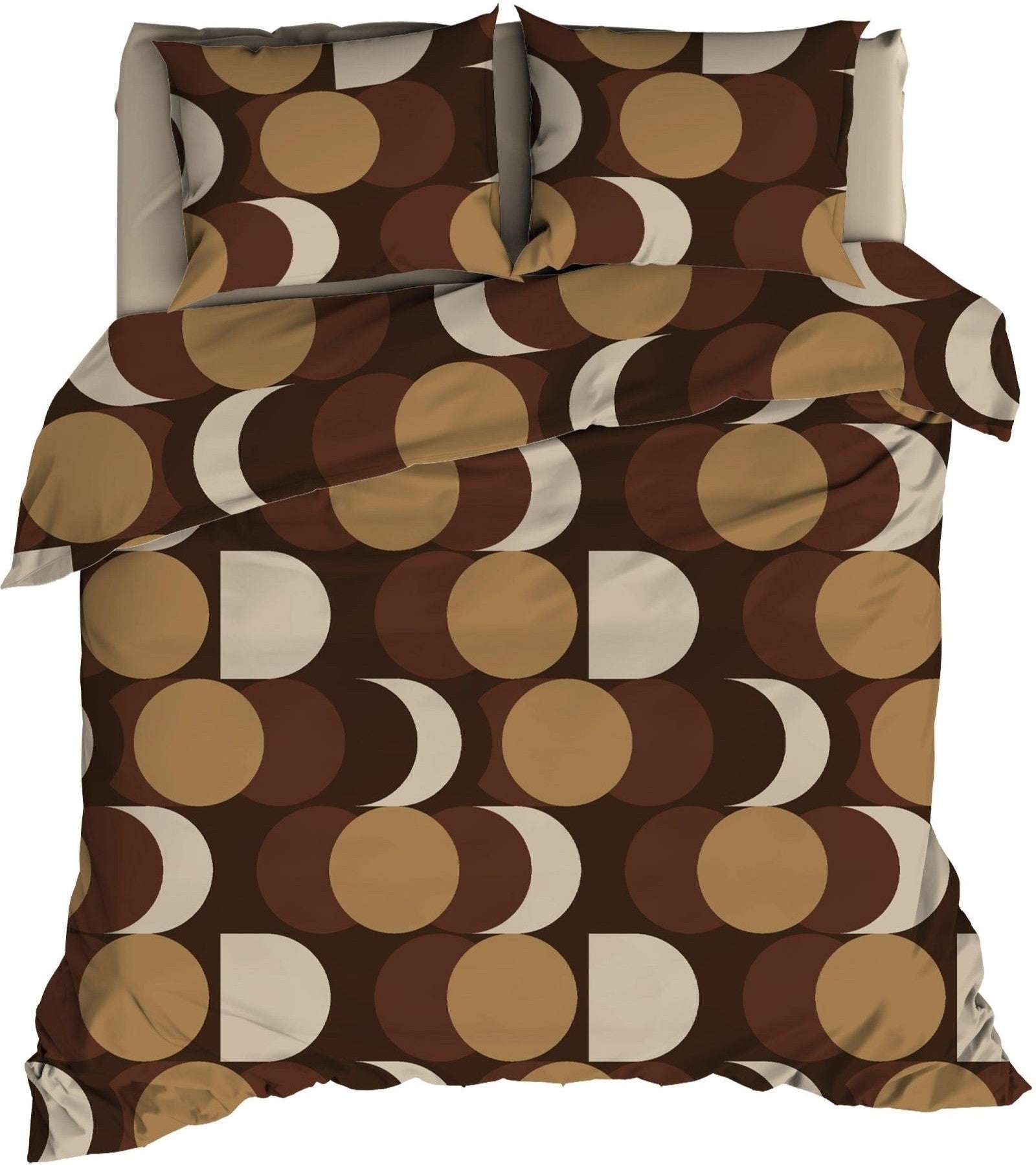 Dekbedovertrek Satijn Artballs Bruin - Bedtextielonline.be