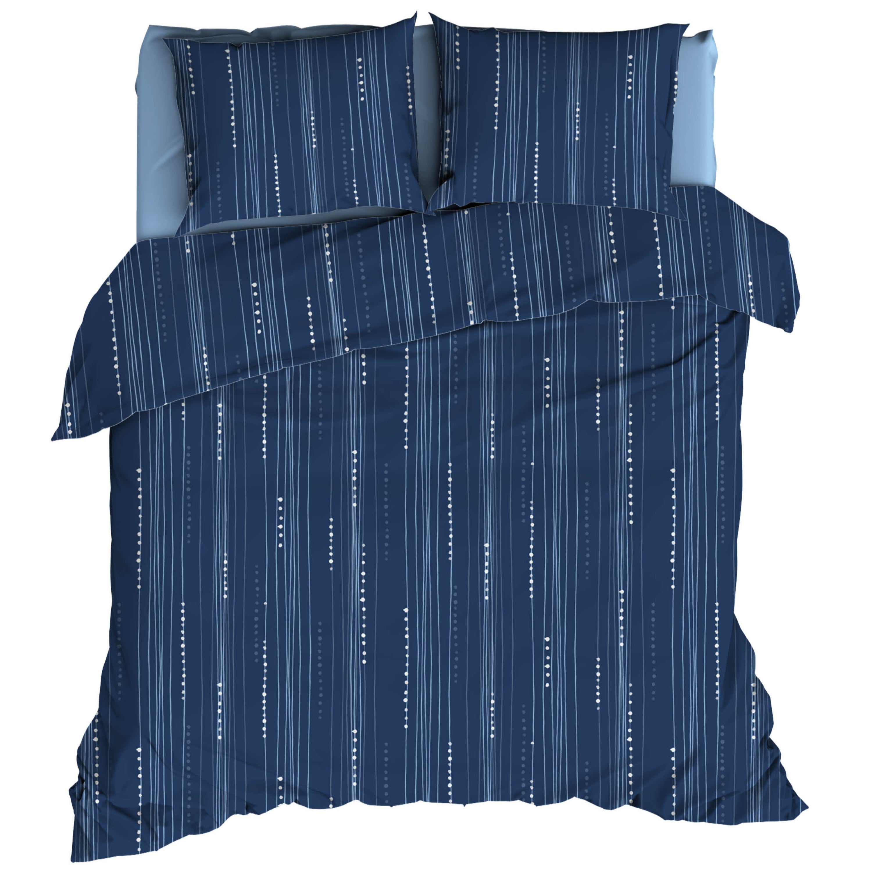 Romanette Dekbedovertrek Katoen Bondi - Denim Blue