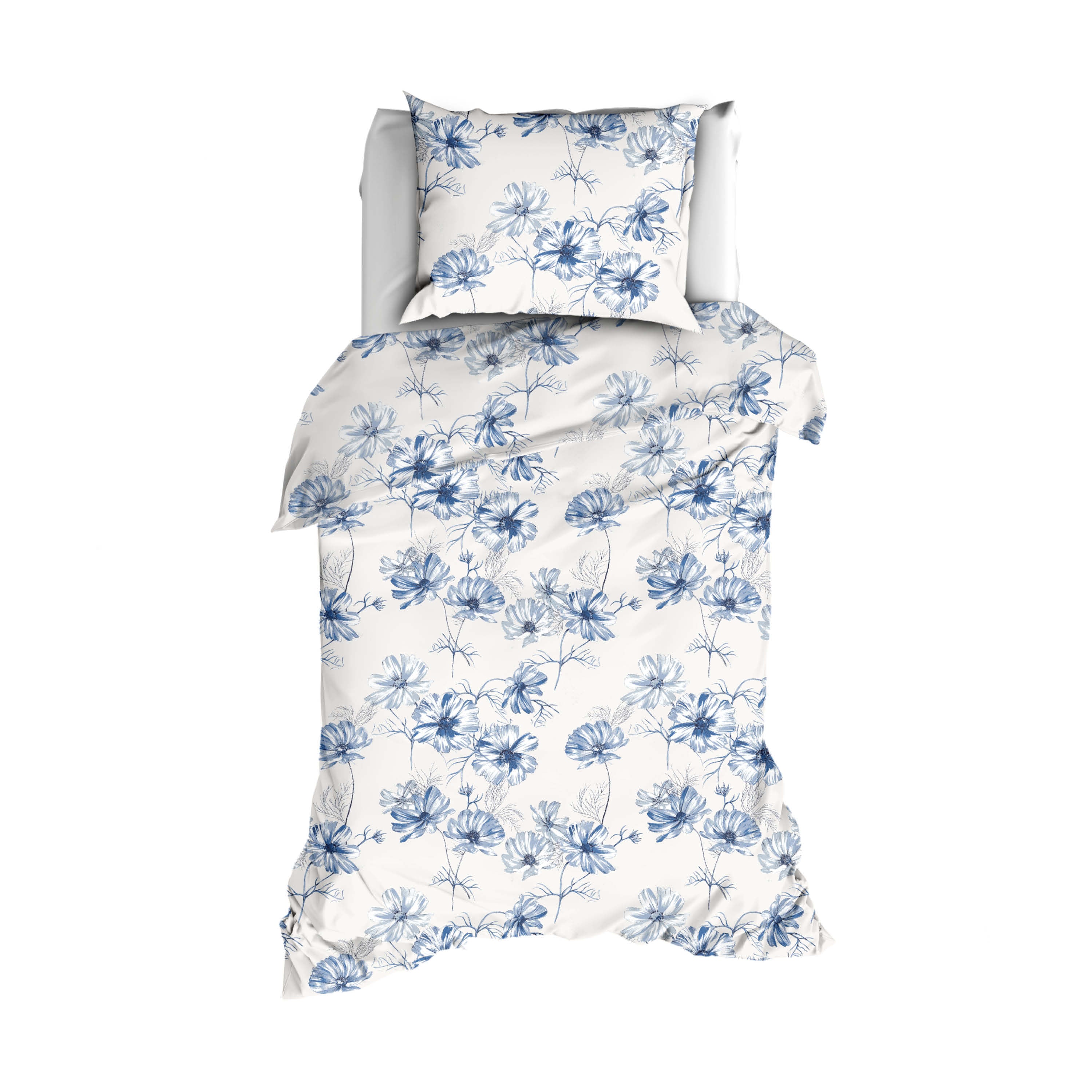 Romanette Dekbedovertrek Katoen Filippa - Blauw
