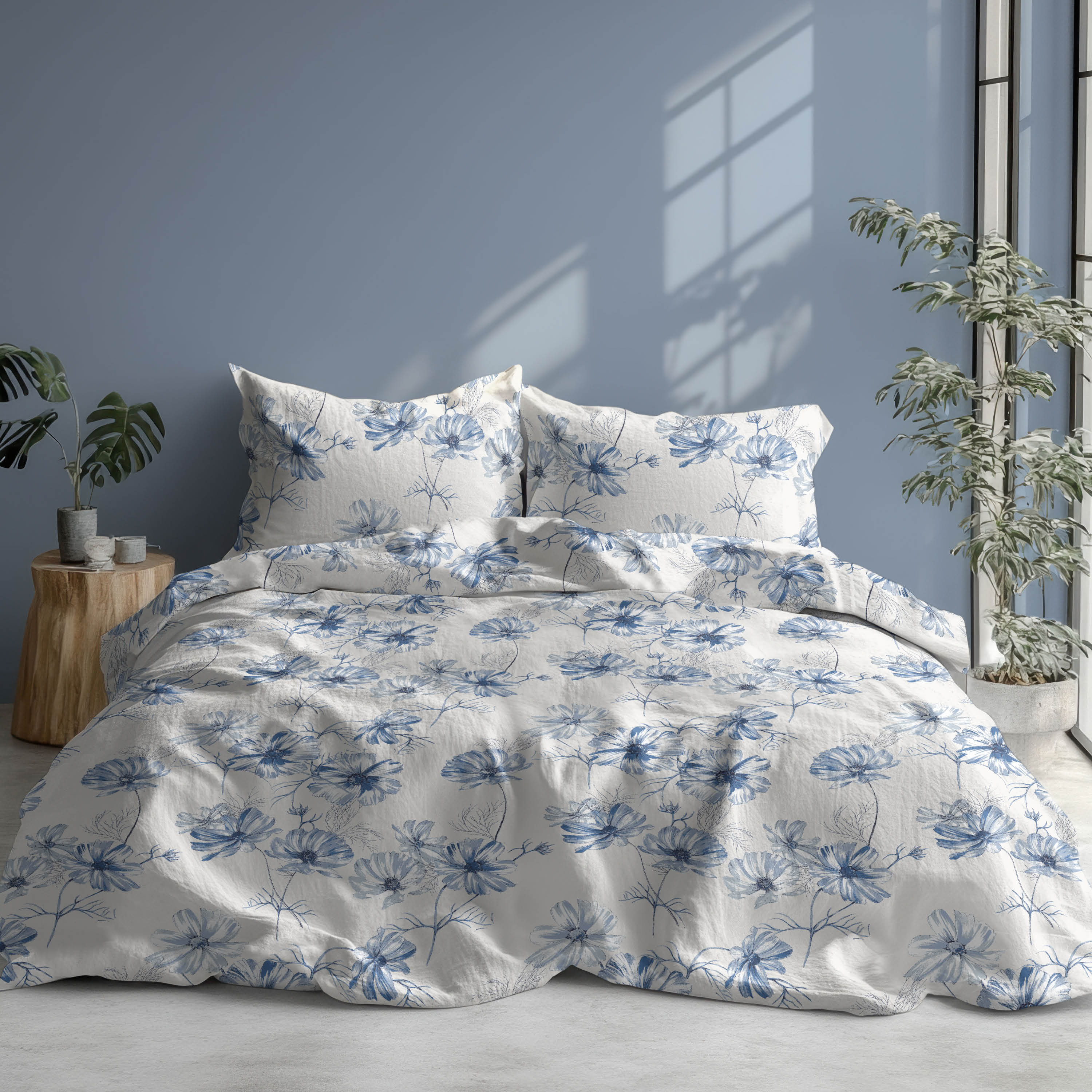 Romanette Dekbedovertrek Katoen Filippa - Blauw