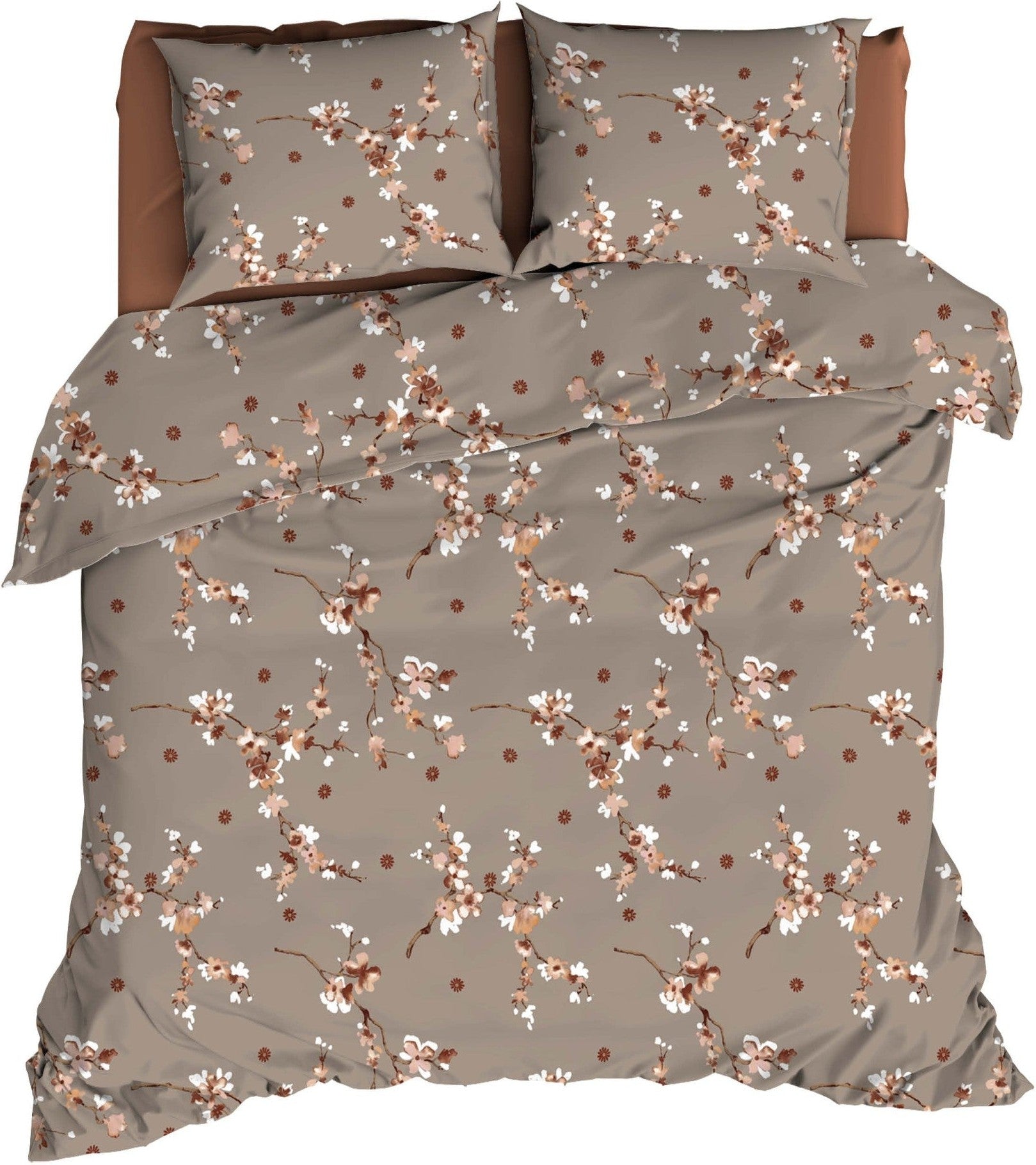 Housse de couette Romanette Coton Geisha Taupe