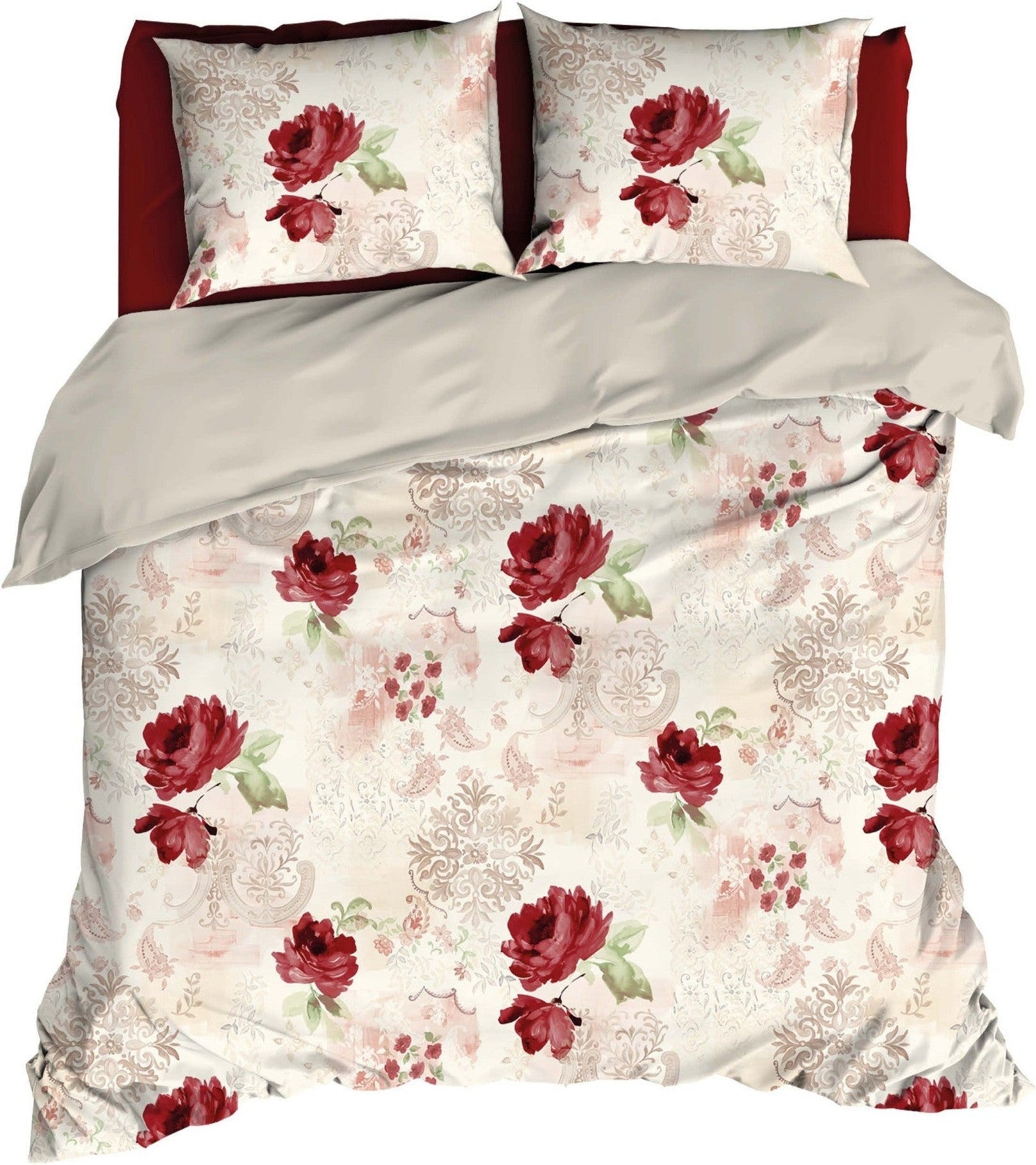 Housse de couette Satin d'Or Satin Grace Rouge