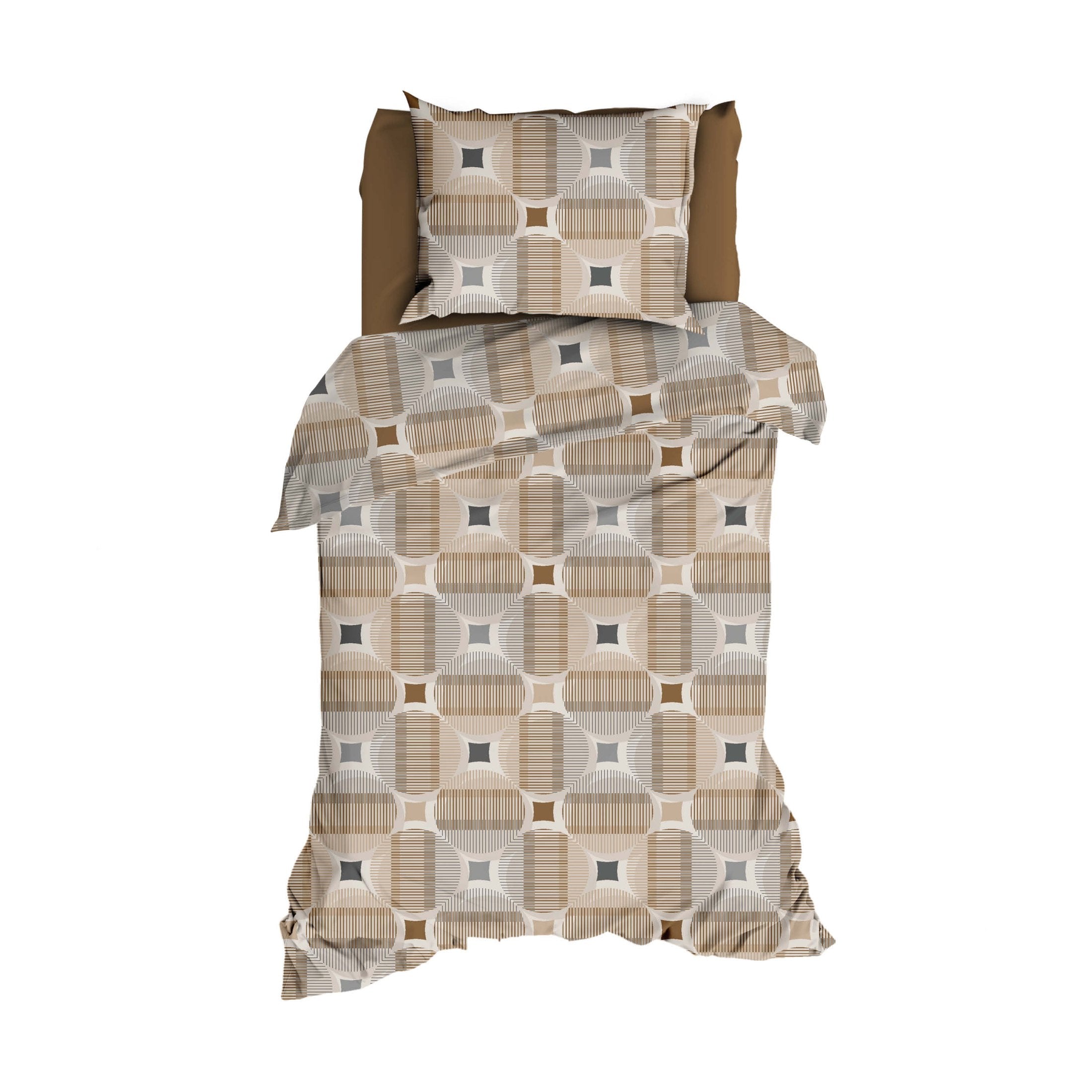 Romanette Dekbedovertrek Katoen Kwadro Beige