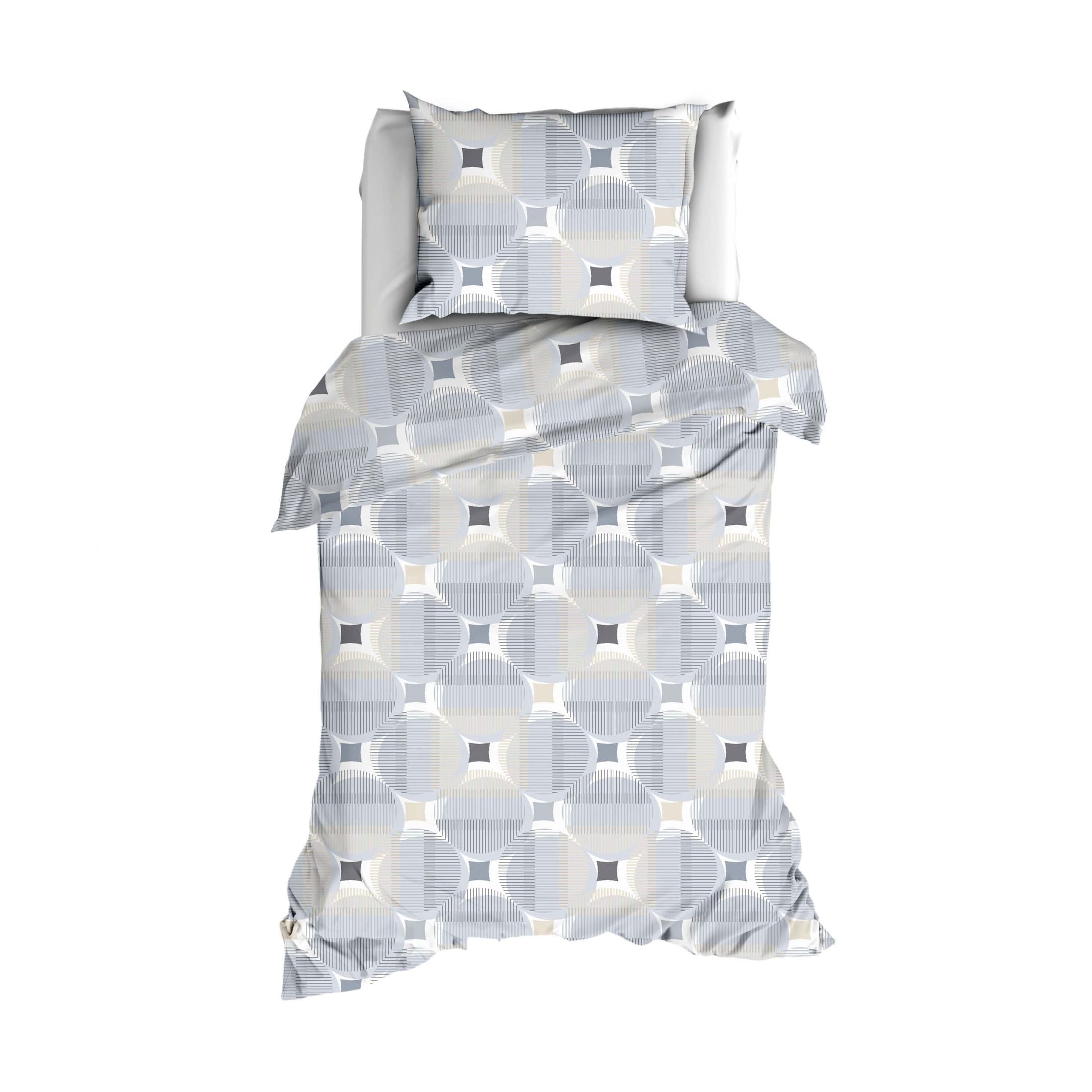 Romanette Dekbedovertrek Katoen Kwadro Silver