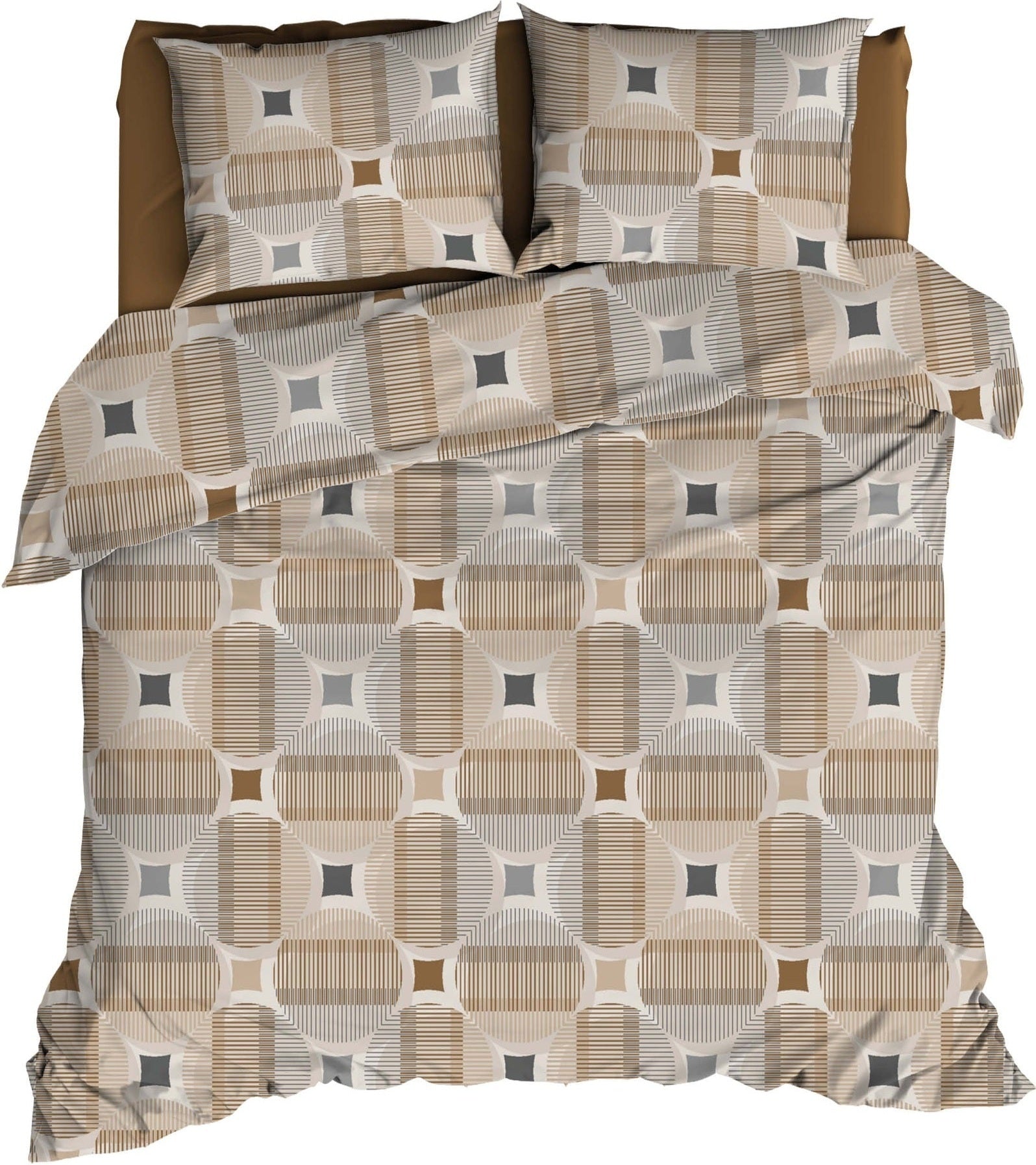 Romanette Dekbedovertrek Katoen Kwadro Beige