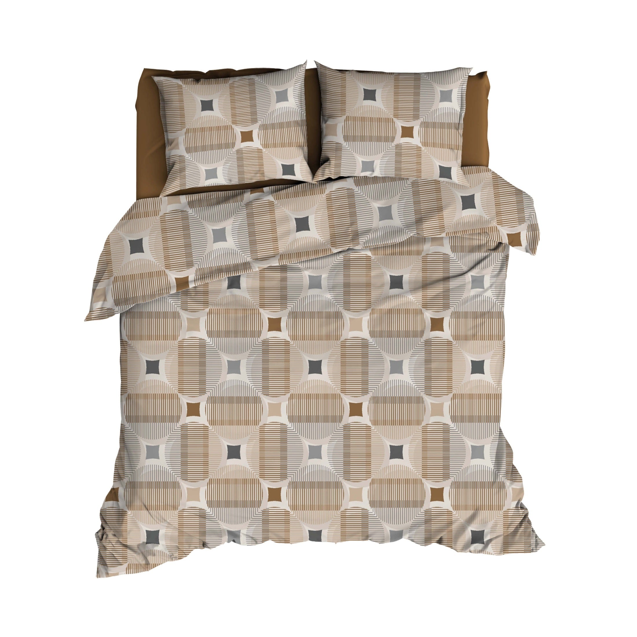 Romanette Dekbedovertrek Katoen Kwadro Beige