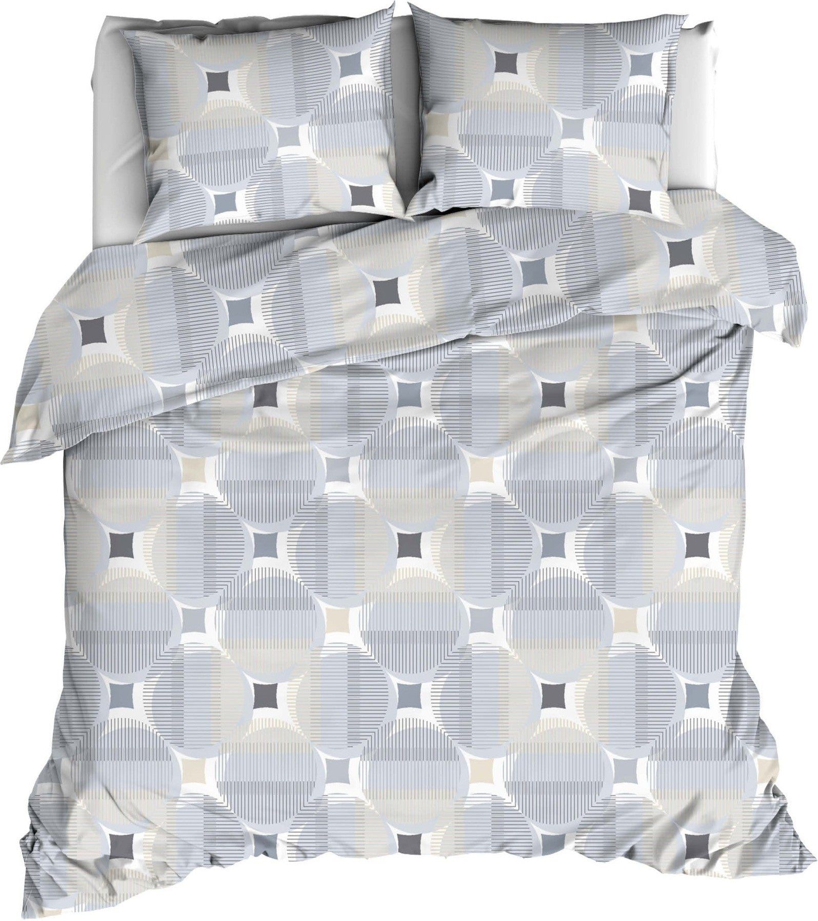 Romanette Dekbedovertrek Katoen Kwadro Silver
