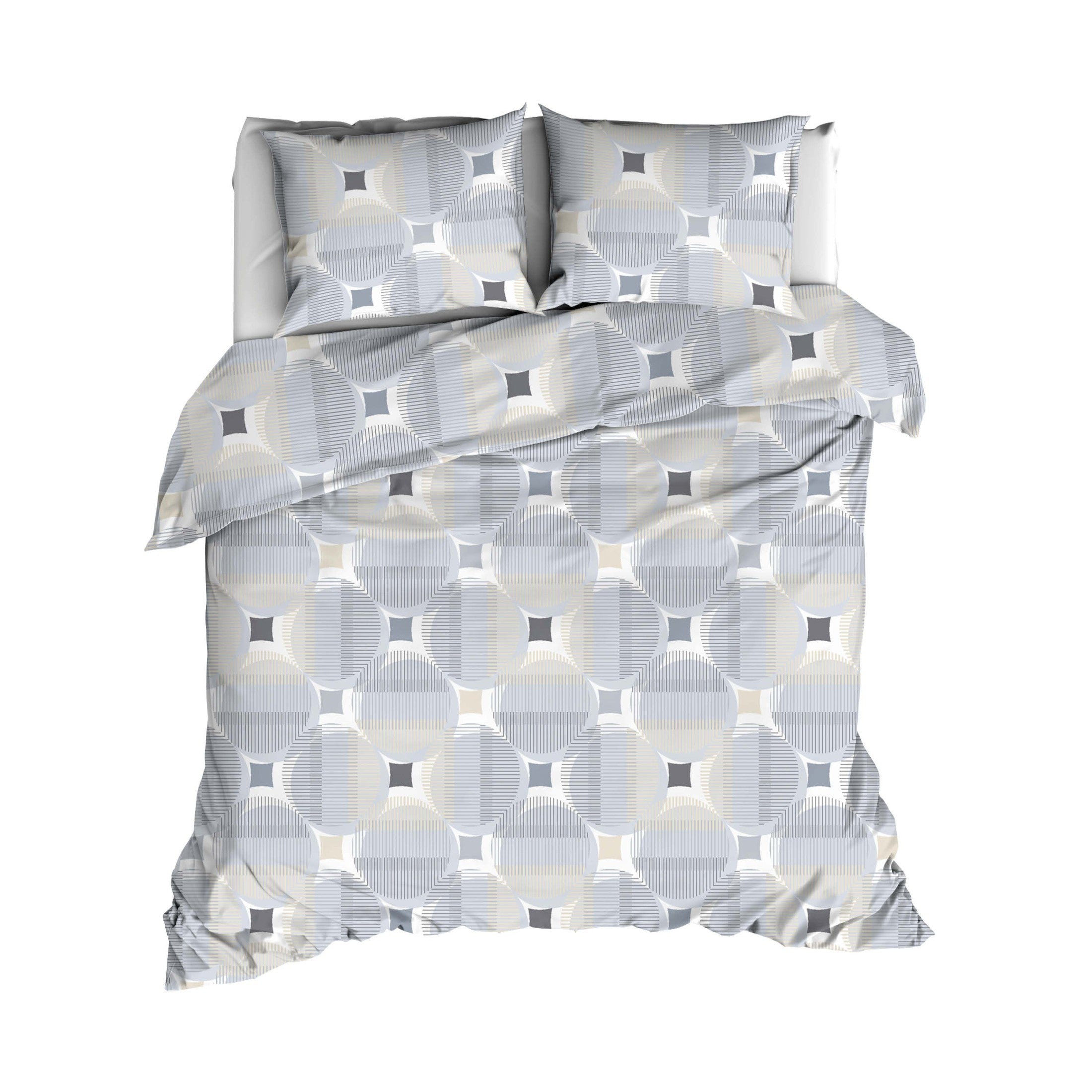 Romanette Dekbedovertrek Katoen Kwadro Silver