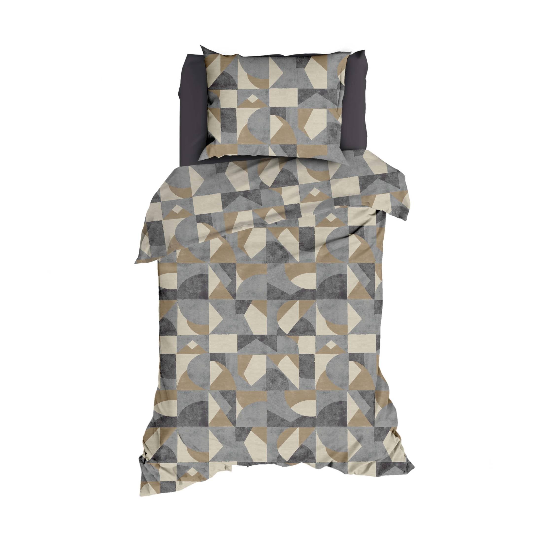 Romanette Dekbedovertrek Katoen Geisha Taupe